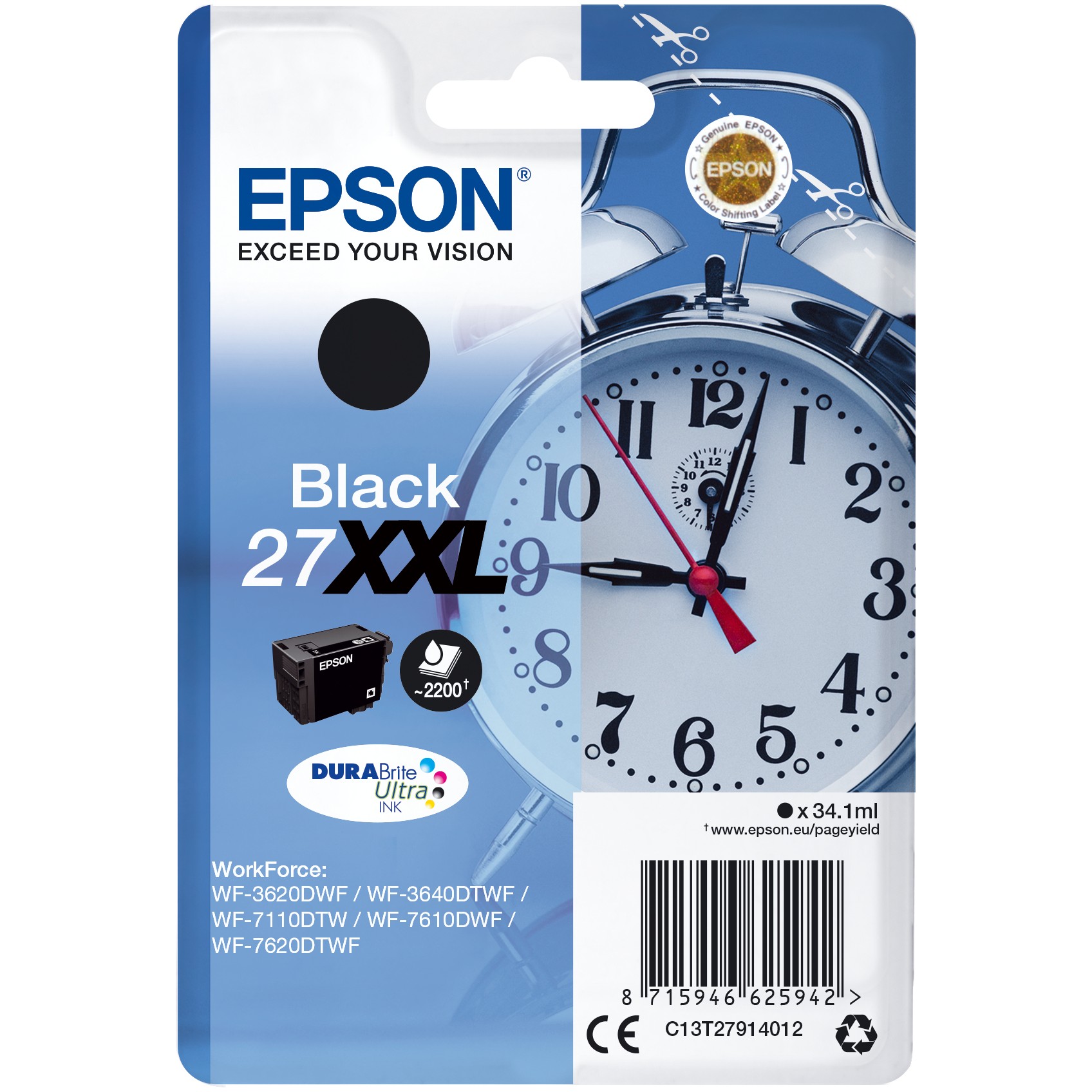 Epson Alarm clock C13T27914012 ink cartridge - C13T27914012