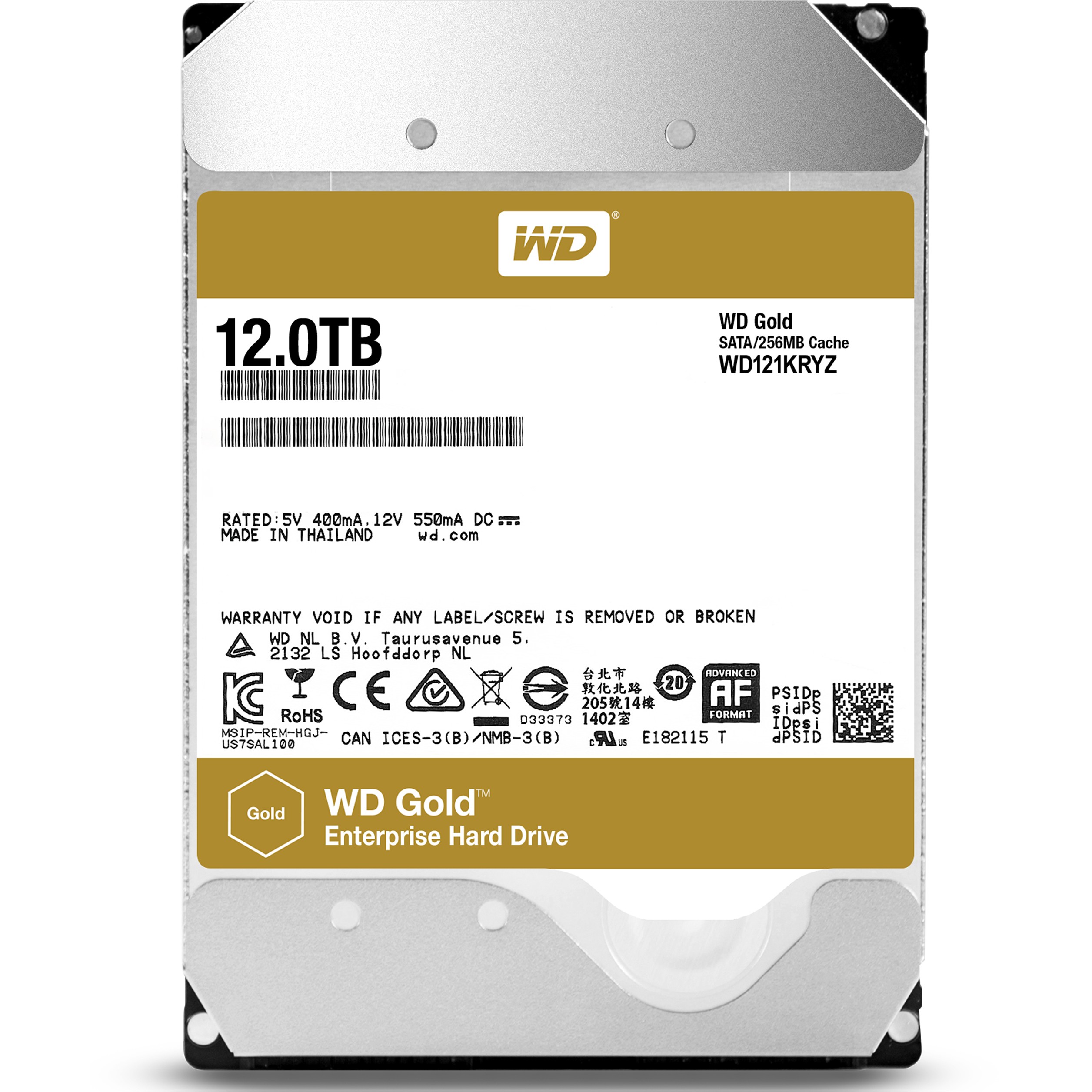 WESTERN DIGITAL WD HD3.5\" SATA3-Raid 12TB WD121KRYZ/ WD Gold (Di)