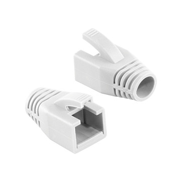 RJ45 Plug Cable Boot 8mm white, 50pcs