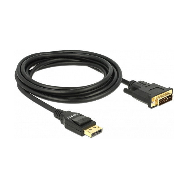 DELOCK Kabel Displayport 1.2 Stecker > DVI 24+1 Stecker Passiv 3 m schwarz