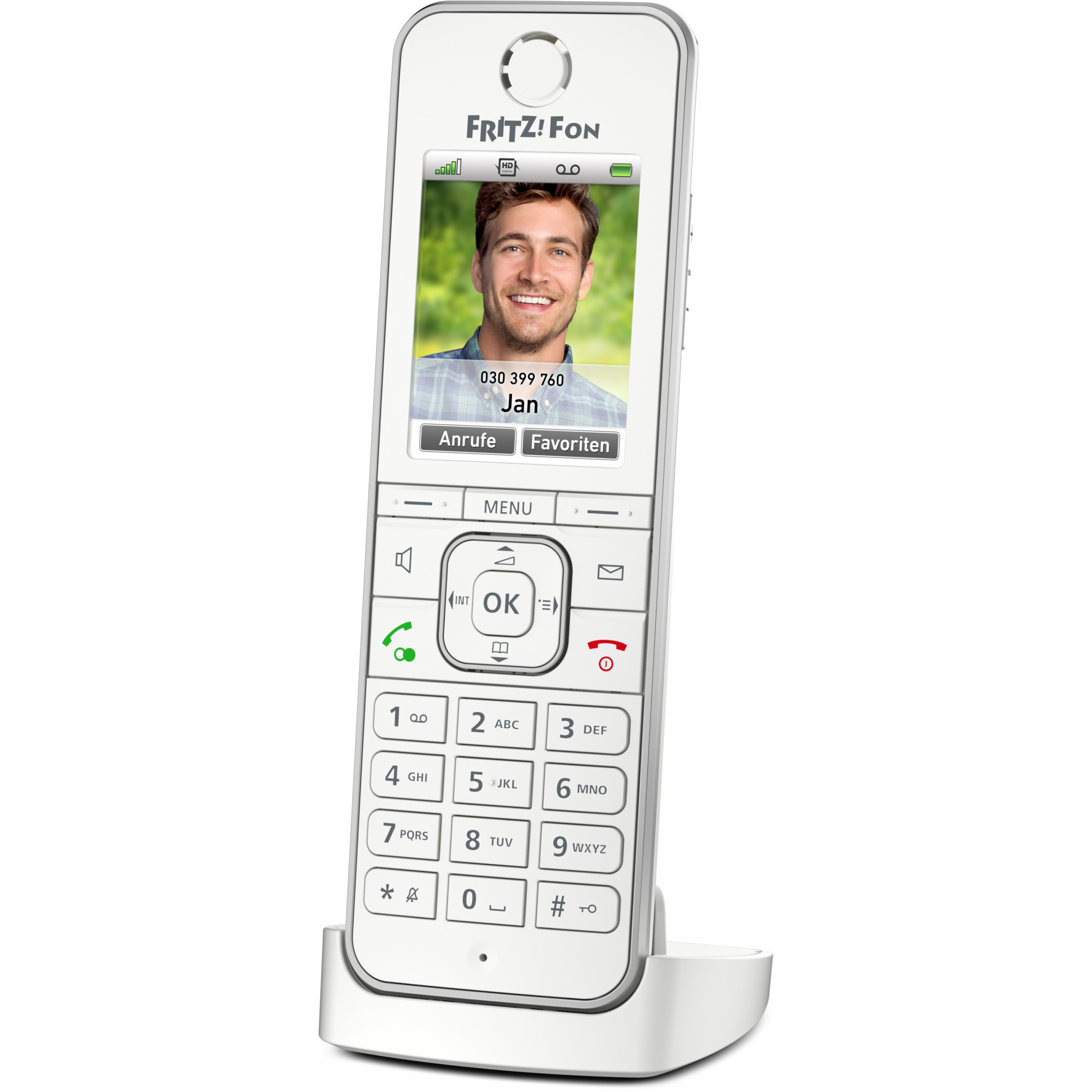 FRITZ!Fon C6 DECT-Telefon Anrufer-Identifikation Weiß