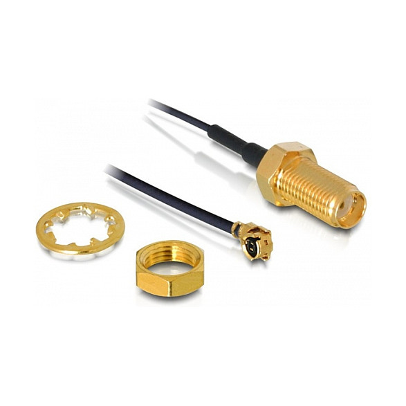 DeLOCK HF Antenna Connection for Installation - Antennenkabel - 35 cm - Schwarz