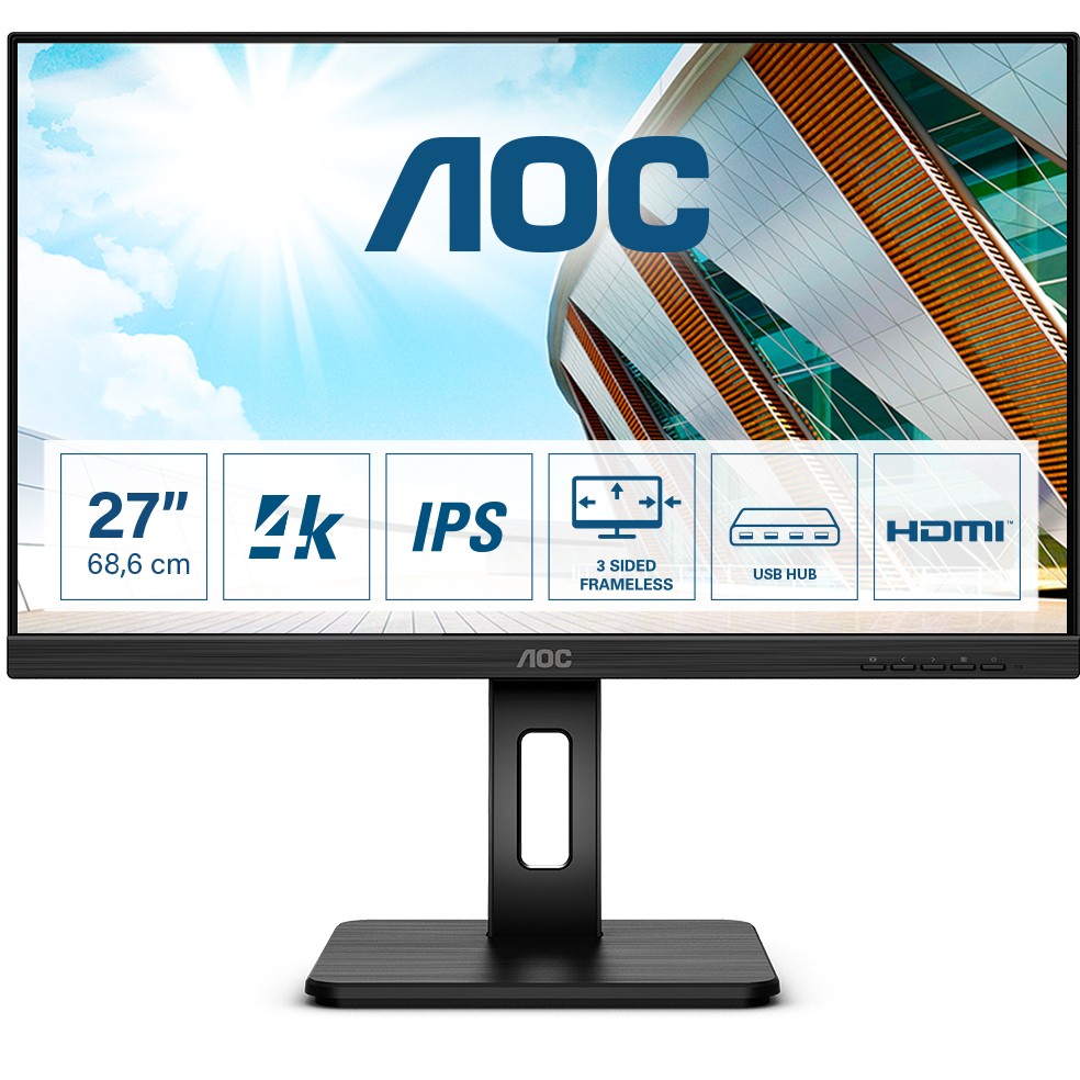 4038986187343 - U27P2 - LED-Monitor - 684 cm (27) - 3840 x 2160 4K UHD (2160p) - IPS - 350 cd m² - 10001 - 4 ms - HDMI DisplayPort - Lautsprecher - Schwarz [Energieklasse G] - Sonderposten