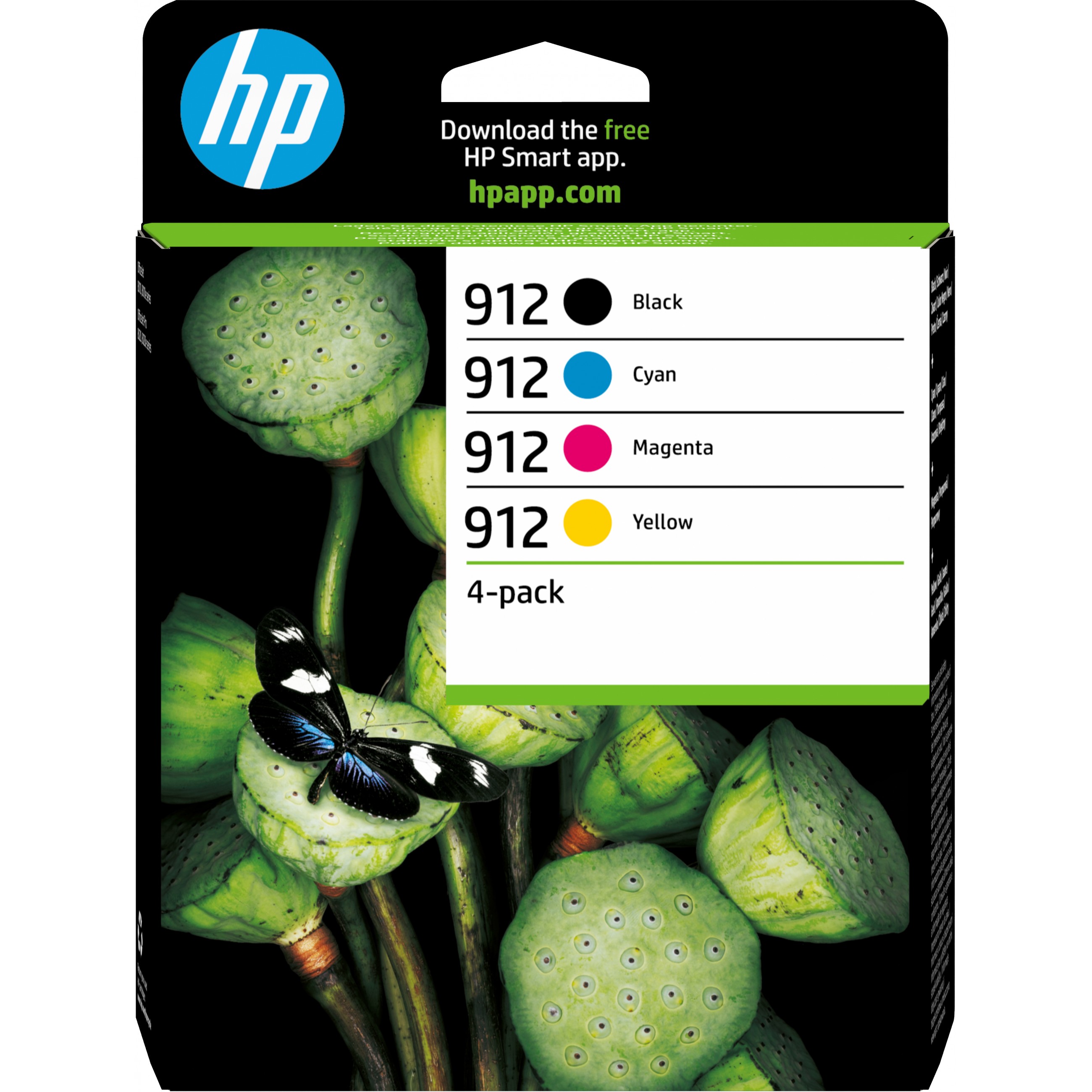 HP 912 4-pack Black/Cyan/Magenta/Yellow Original Ink Cartridges ink - 6ZC74AE