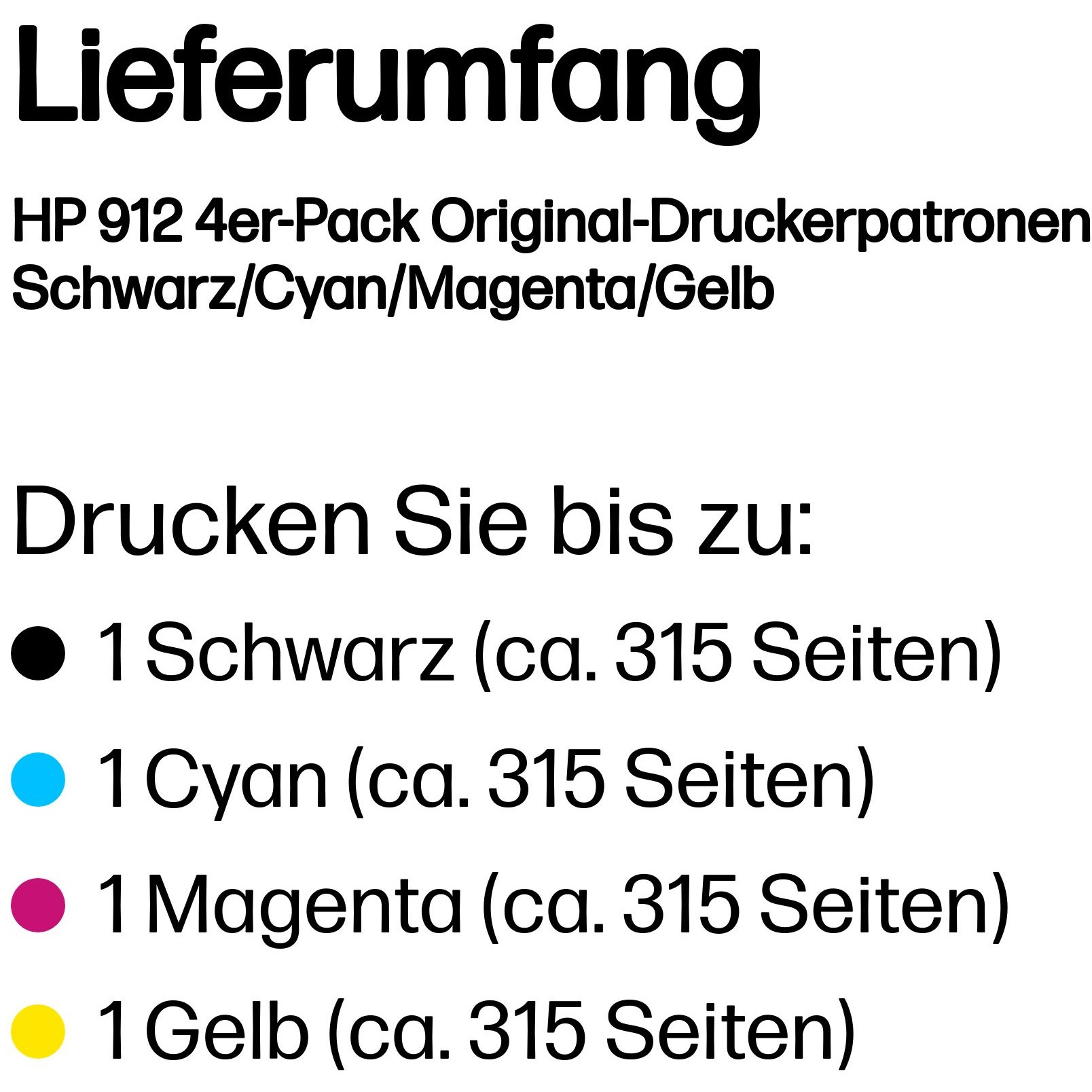 HP 912 4-pack Black/Cyan/Magenta/Yellow Original Ink ink 6ZC74AE (BILD5)