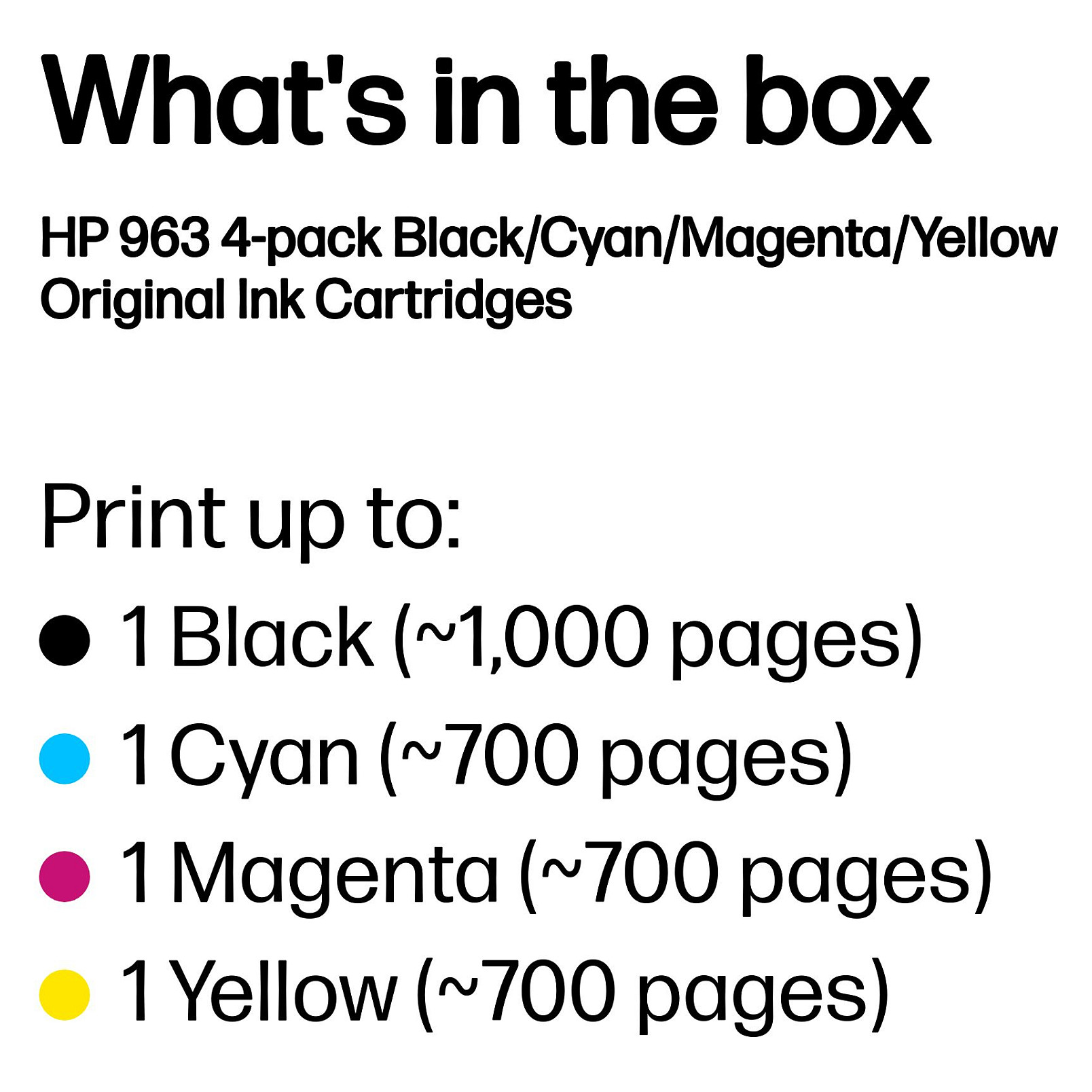 HP 963 4-Pack CMYK(4) Original Combo ink cartridge