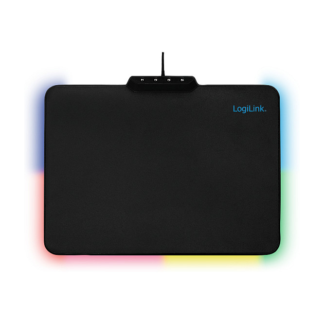 Mauspad Gaming LogiLink RGB Beleuchtung mit USB-A Anschluss Silikon 36x26cm Black Maus-Pads