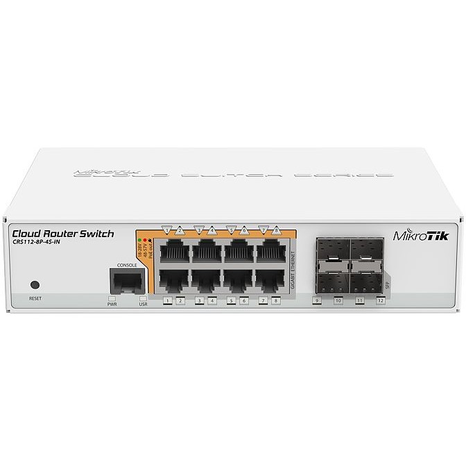Mikrotik CRS112-8P-4S-IN network switch - CRS112-8P-4S-IN