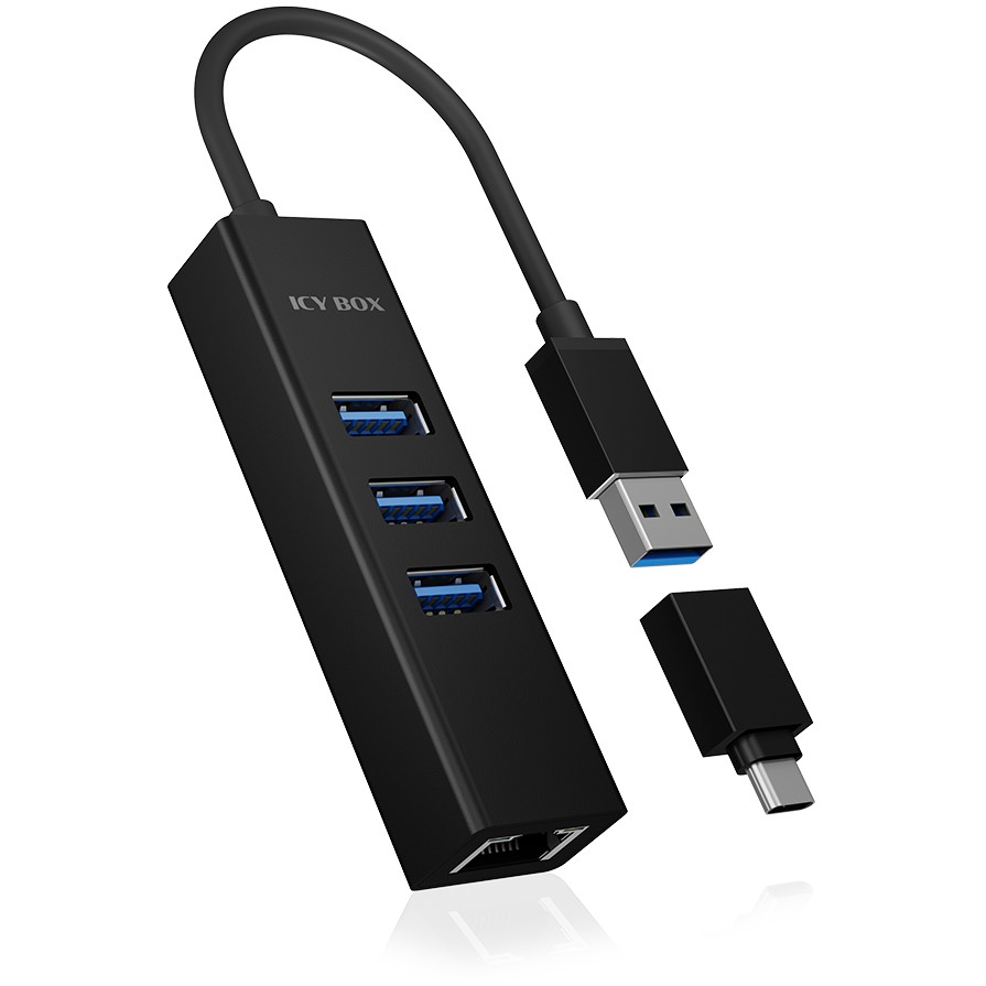RaidSonic IB-HUB1419-LAN, USB USB-Hubs /-Adapter ICY BOX  (BILD1)