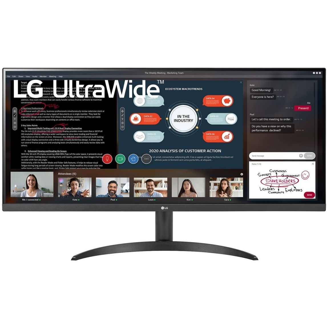 LG 34WP500-B Computerbildschirm 864 cm (34 Zoll) 2560 x 1080 Pixel HD - 34WP500-B
