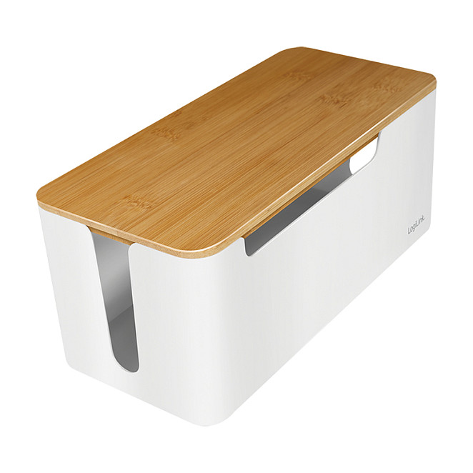 LogiLink KAB0075 - Logitech Kabelbox mit Bambus-Deckel