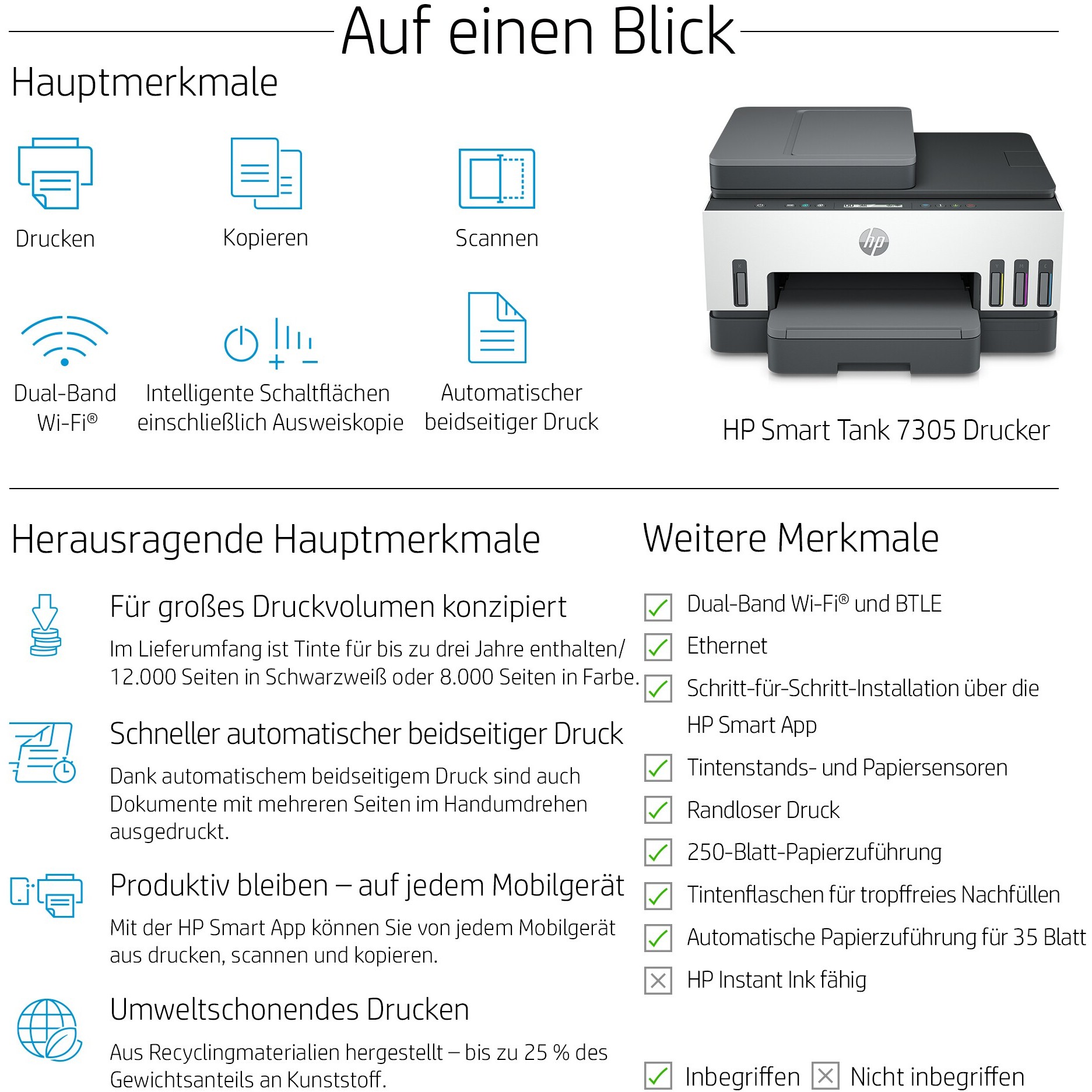 HP 28B75A#BHC, Multifunktionsdrucker, HP Smart Tank 7305  (BILD3)
