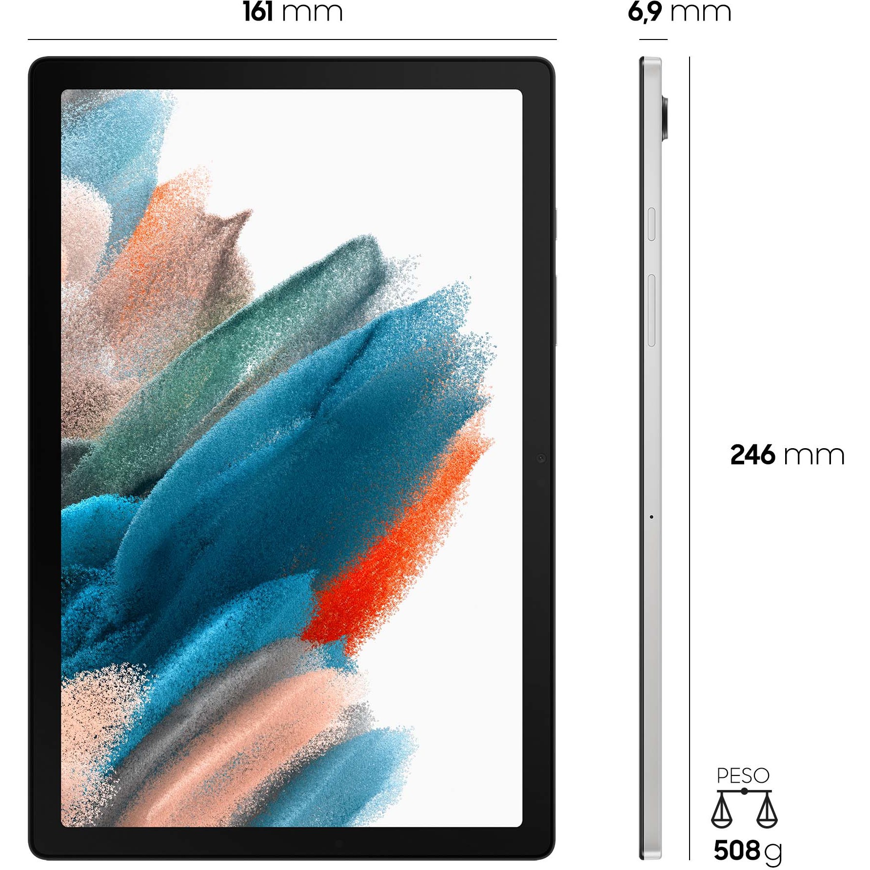 SAMSUNG Galaxy Tab A8 (X200N) Wi-Fi Silver 26,69cm (10,5\") Unisoc Tiger T618 4GB 64GB Android