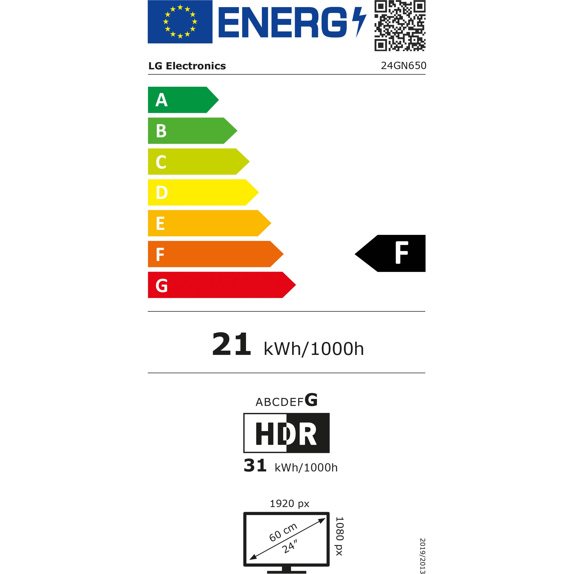 Grafik mit der Übersicht der Energieeffizienz des Produktes.