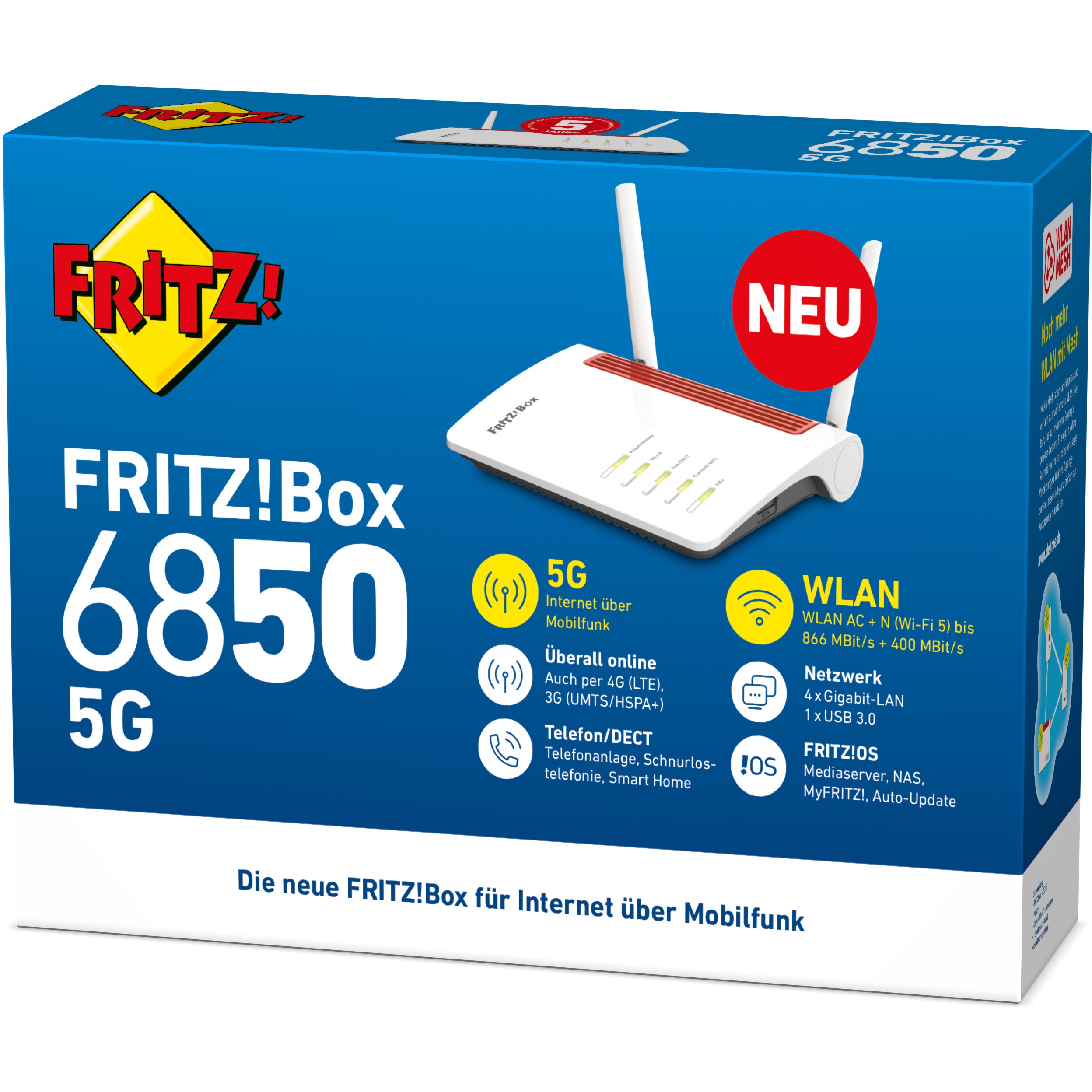 AVM 20002914, Router, FRITZ!Box 6850 5G wireless router 20002914 (BILD5)