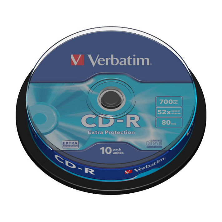 CD-R Verbatim 700MB 10pcs Pack 52x Spindel extra protection retail