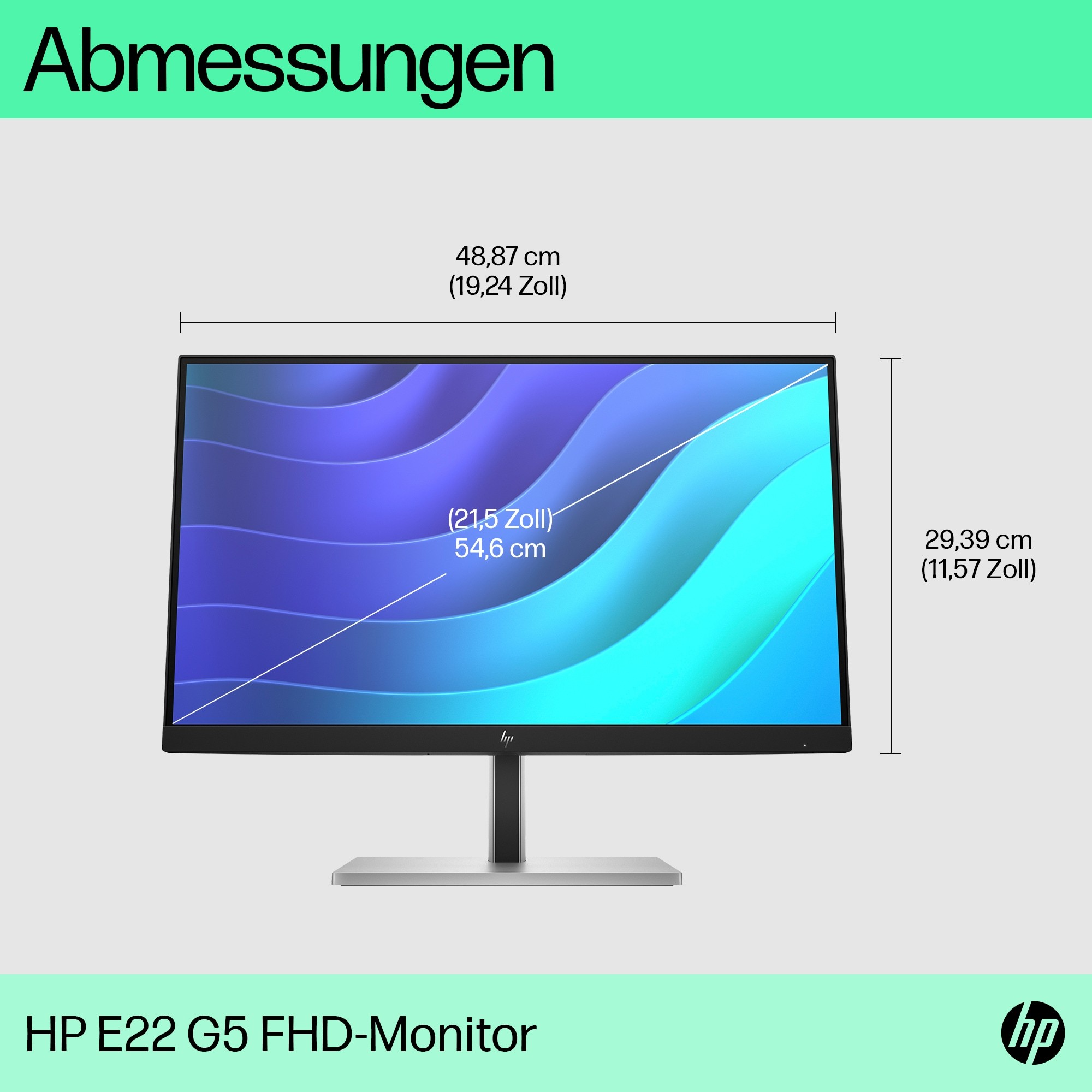 HP 6N4E8AA#ABB, Monitore, HP E-Series E22 G5 computer  (BILD6)