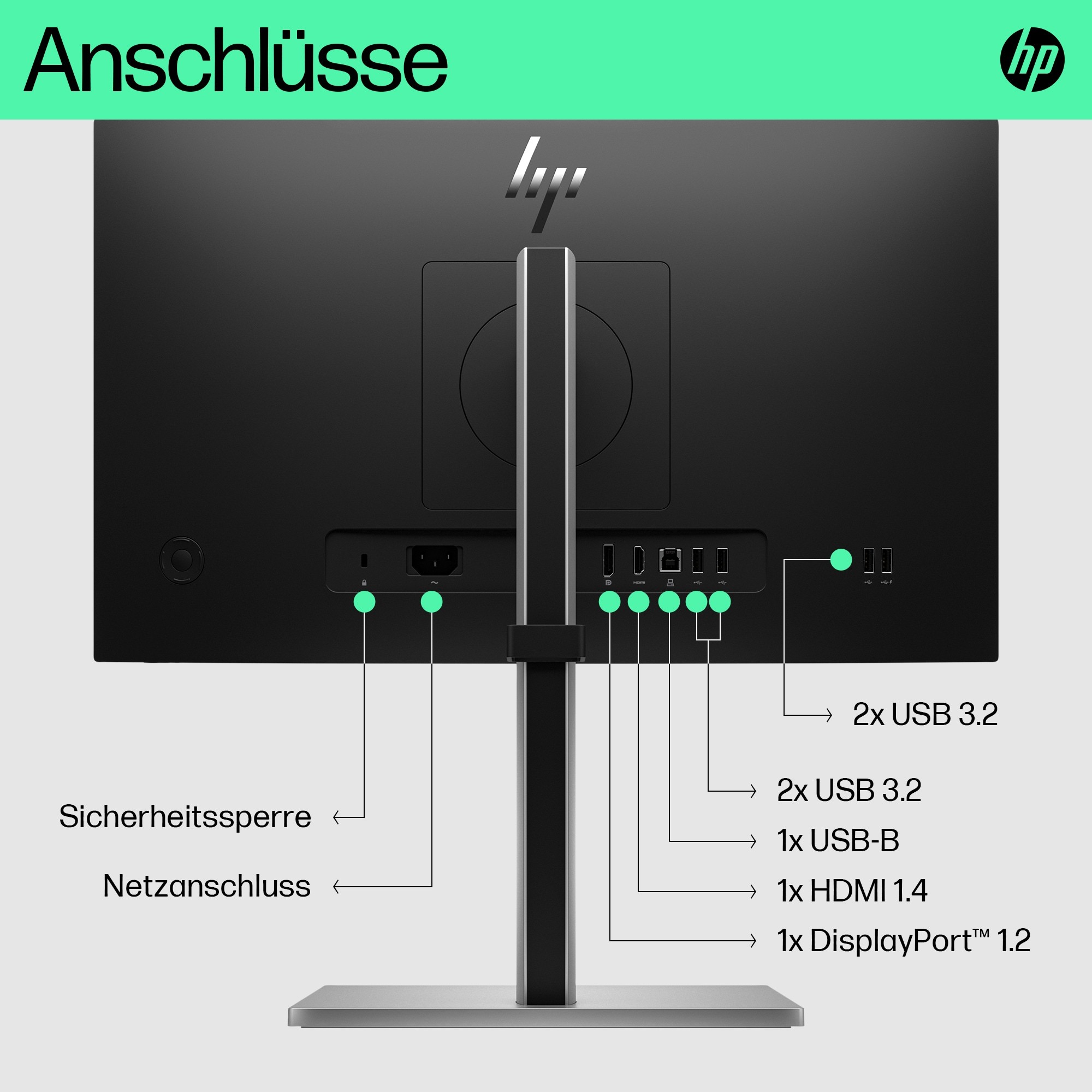 HP 6N4E8AA#ABB, Monitore, HP E-Series E22 G5 computer  (BILD6)