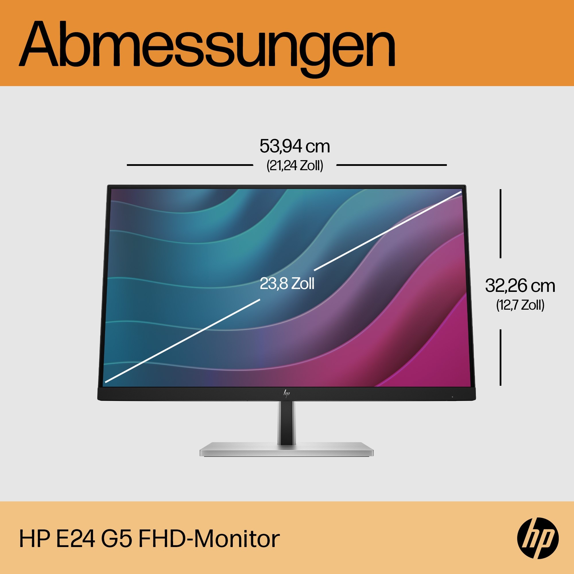 HP 6N6E9AA#ABB, Monitore, HP E-Series E24 G5 computer  (BILD3)