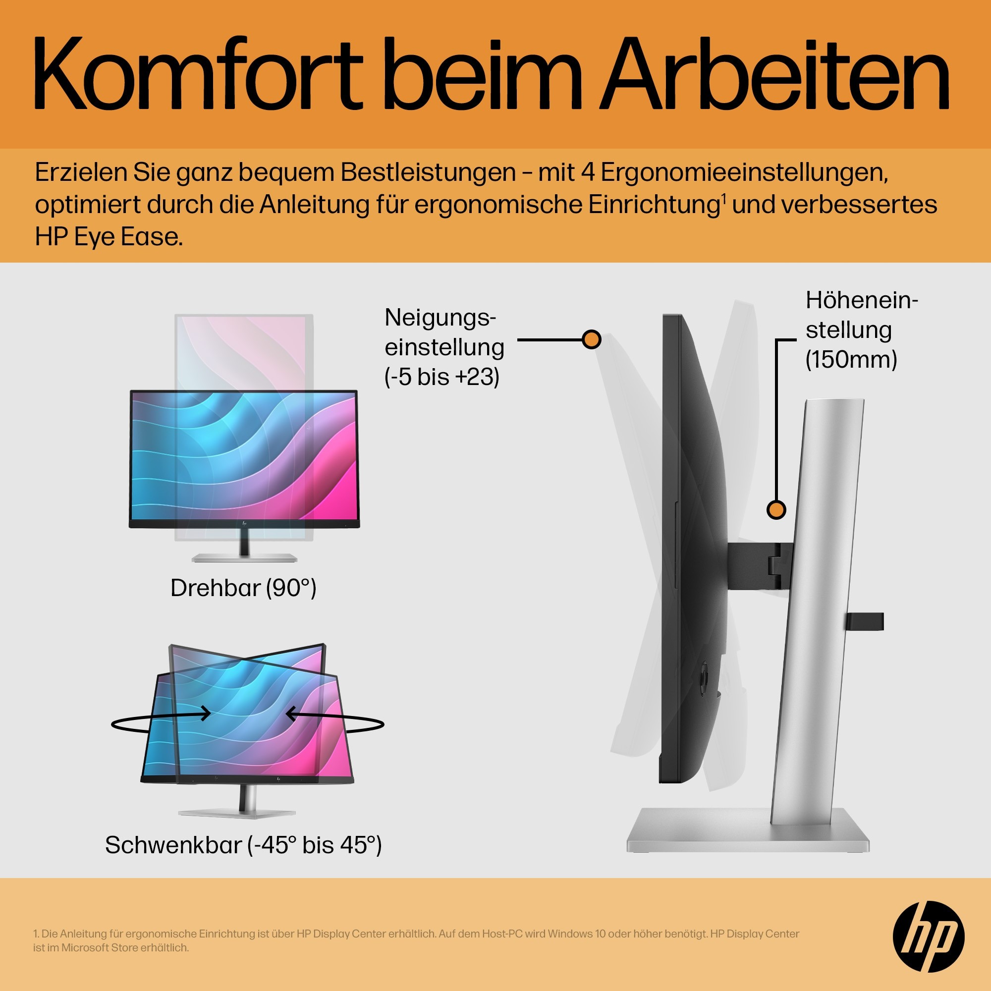 HP 6N6E9AA#ABB, Monitore, HP E-Series E24 G5 FHD Monitor  (BILD5)