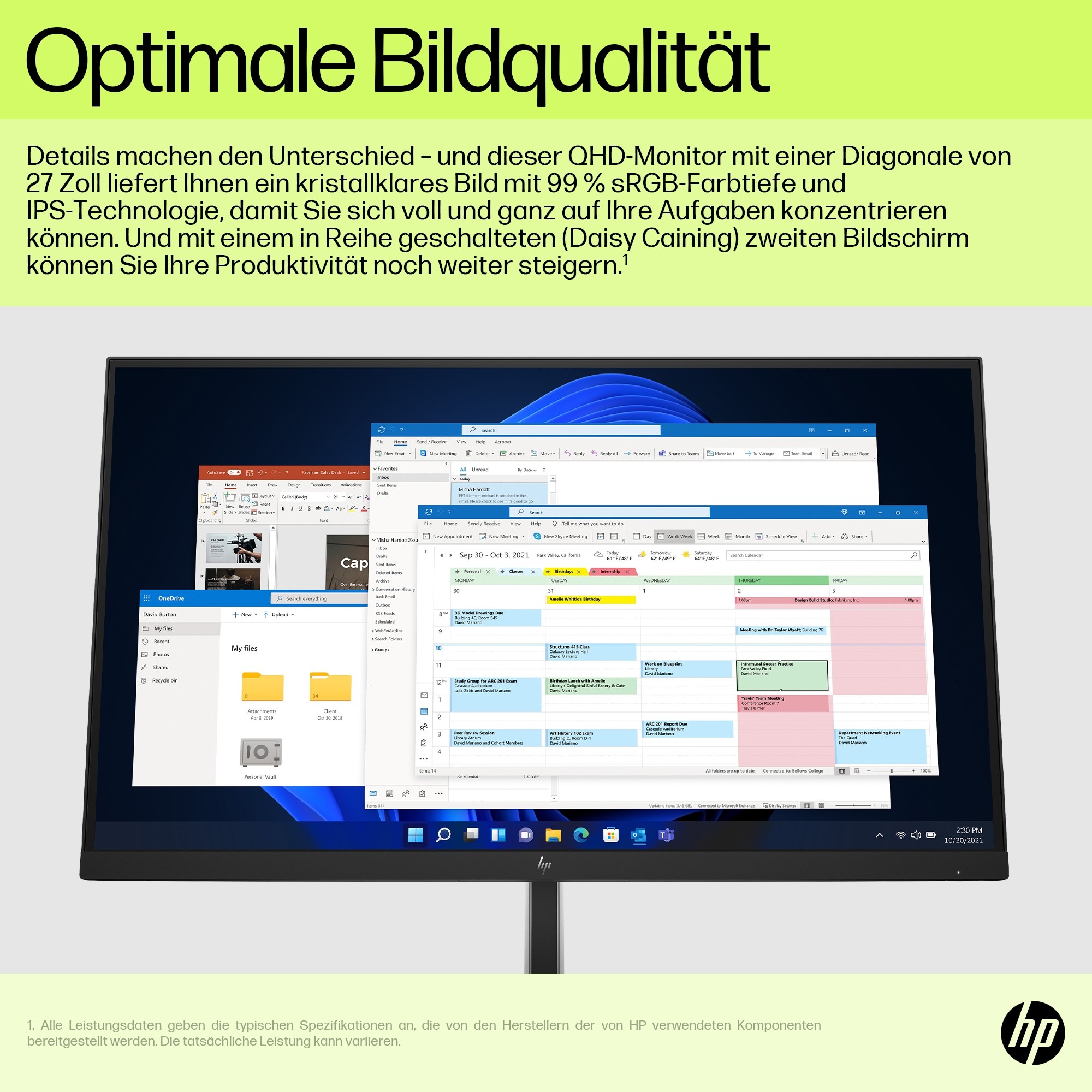 HP 6N4D3AA#ABB, Monitore, HP E27u G5 QHD USB-C Monitor  (BILD3)