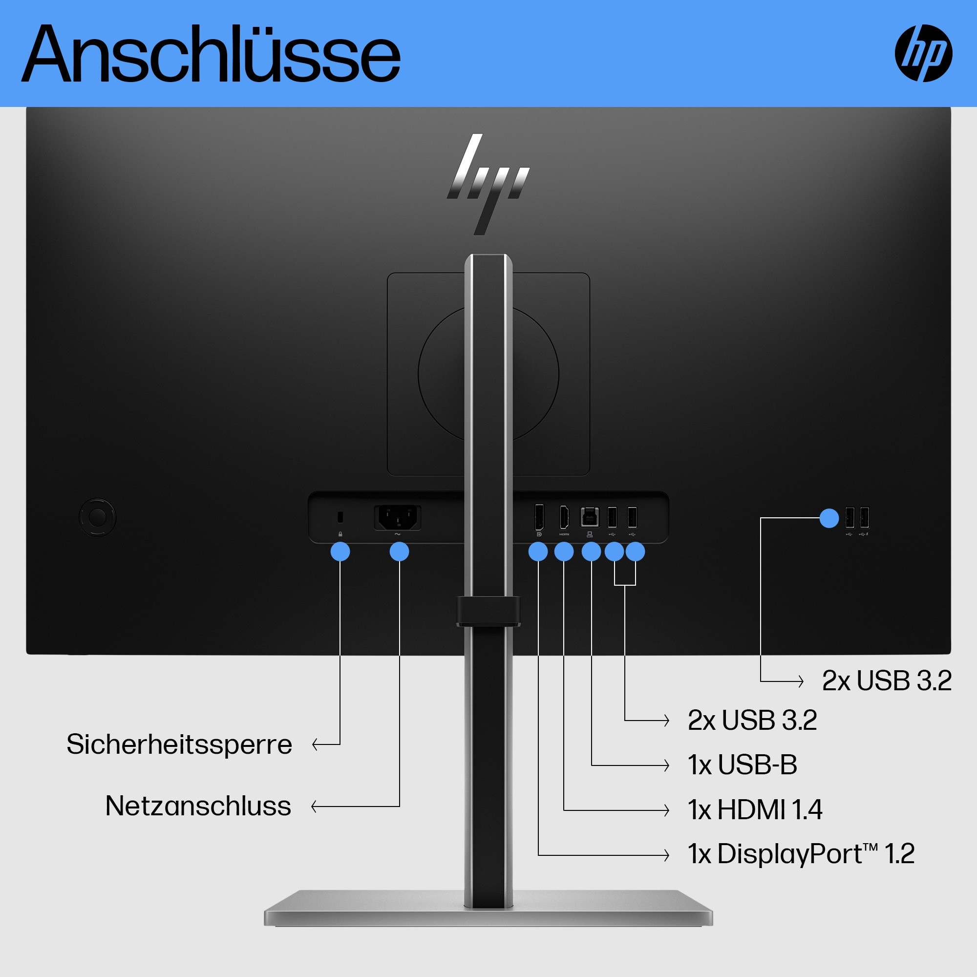 HP 6N4E2AA#ABB, Monitore, HP E27 G5 computer monitor  (BILD6)