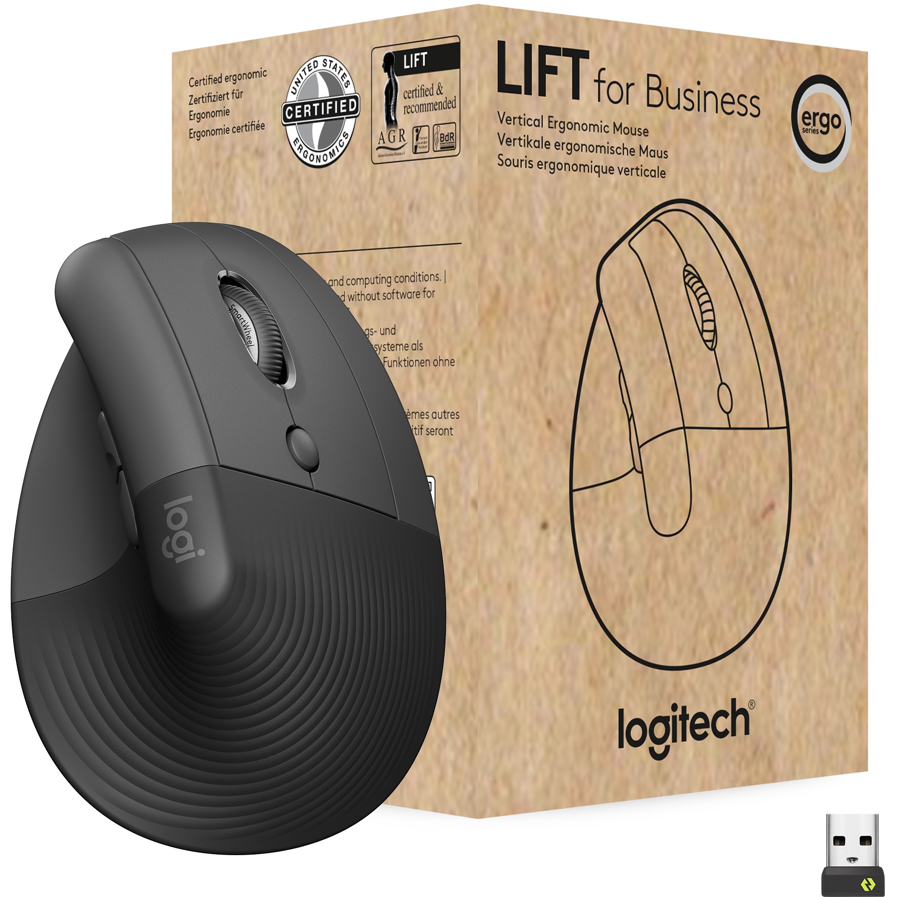 Logitech Lift for Business mouse - 910-006494
