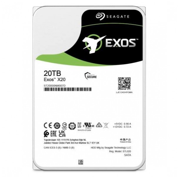 20TB Seagate EXOS X20 ST20000NM007D 7200RPM 256MB *Bring-In-Warranty* - ST20000NM007D