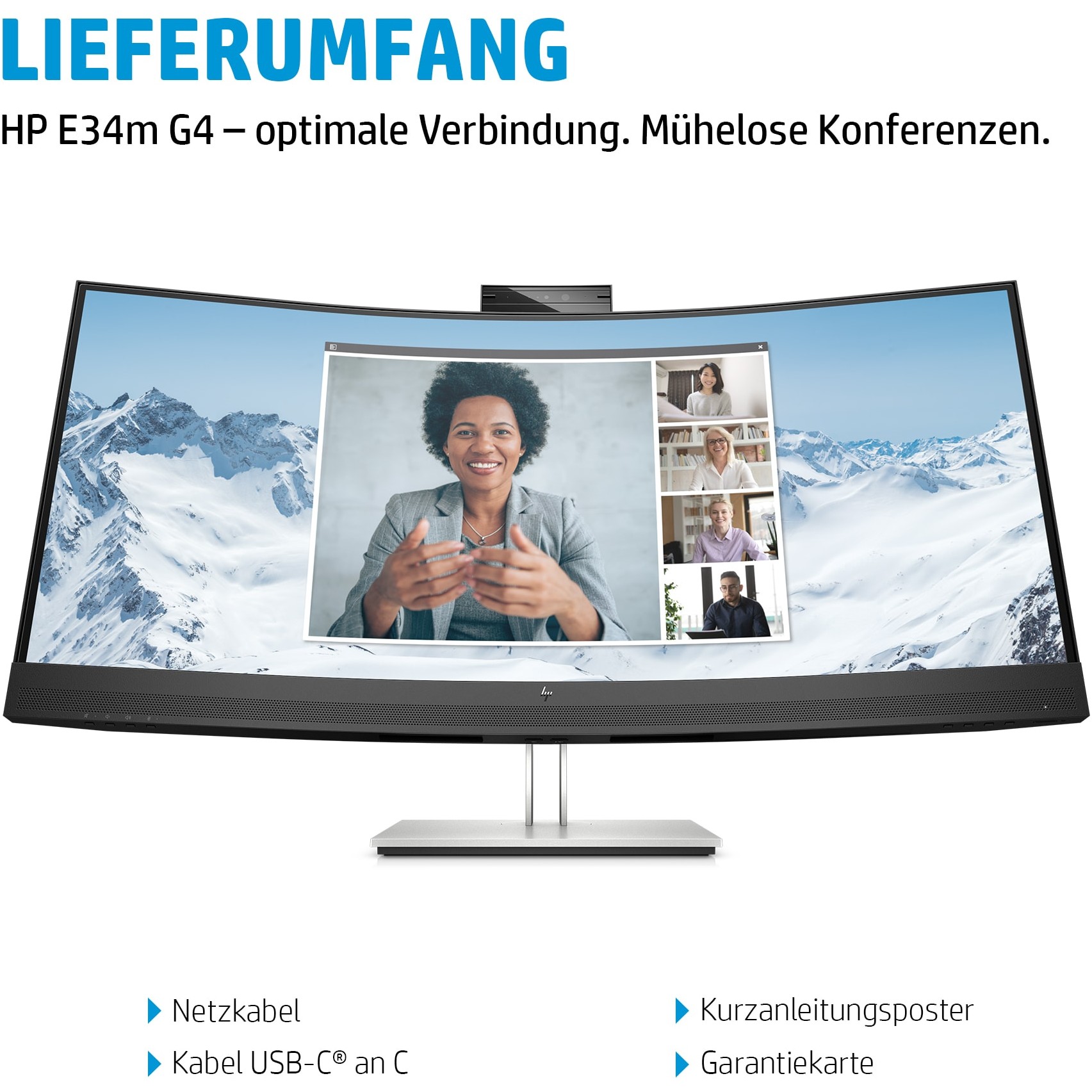 HP 40Z26AA#ABB, Monitore, HP E34m G4 WQHD Curved USB-C  (BILD6)