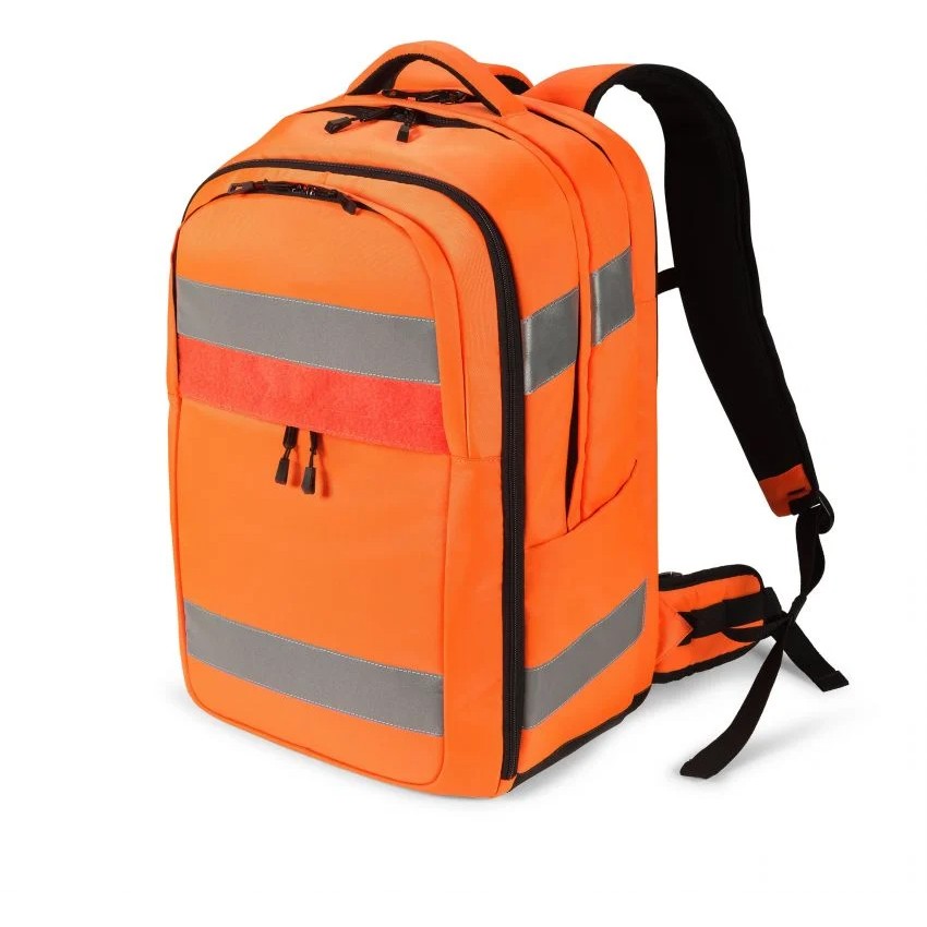 DICOTA Backpack HI-VIS 32-38 litre 15.6\"-17\" orange