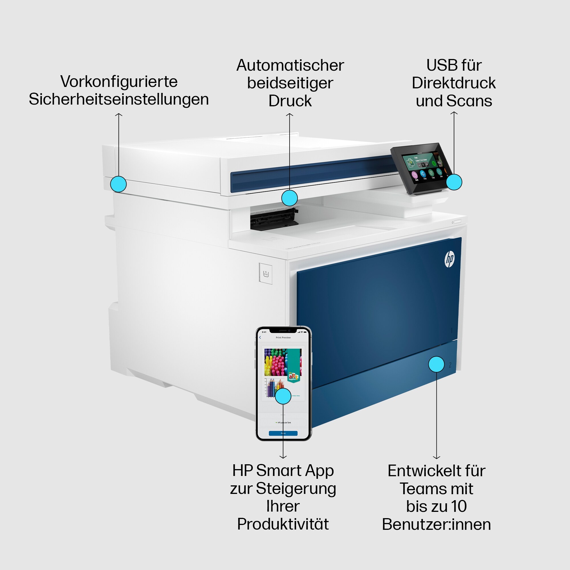 HP 4RA83F#B19, Multifunktionsdrucker, HP Color LaserJet  (BILD5)