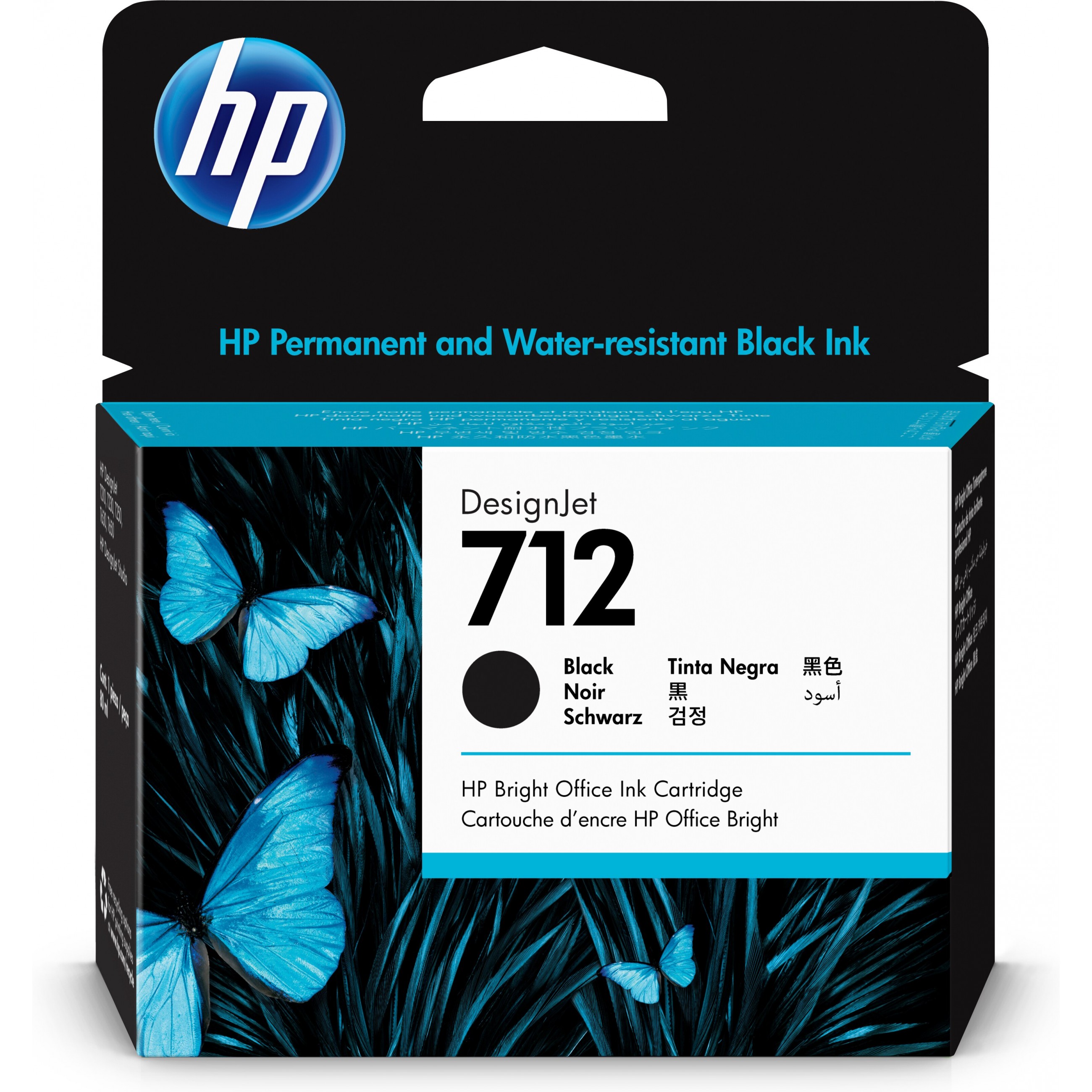 HP 712 80-ml Black DesignJet ink cartridge - 3ED71A