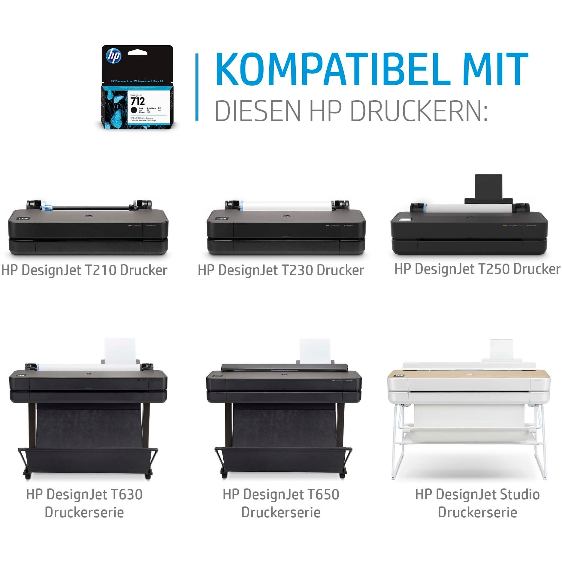 HP 712 80-ml Black DesignJet ink cartridge, HP 3ED71A 3ED71A (BILD2)