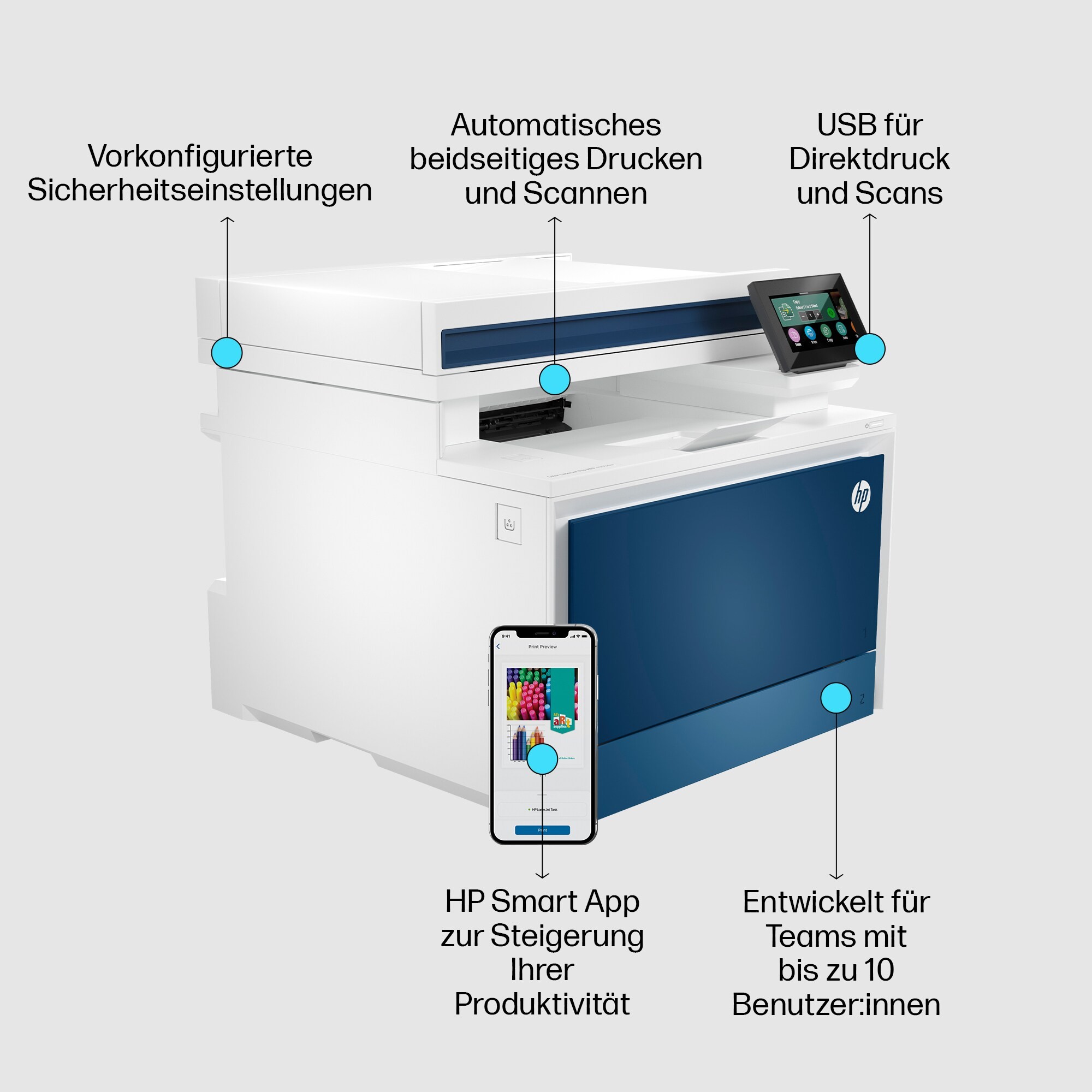 HP 4RA84F#B19, Multifunktionsdrucker, HP Color LaserJet  (BILD3)