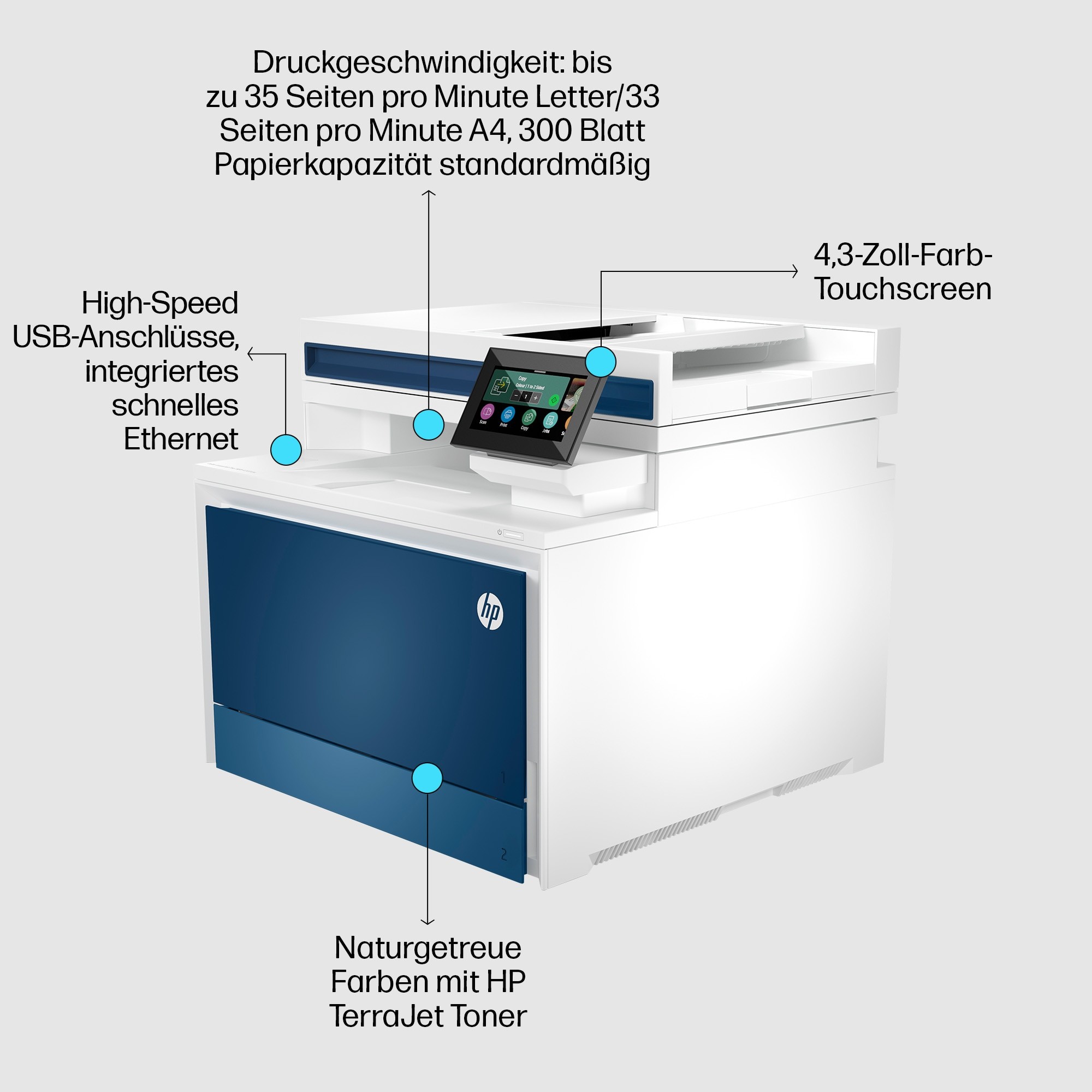 HP 4RA84F#B19, Multifunktionsdrucker, HP Color LaserJet  (BILD3)