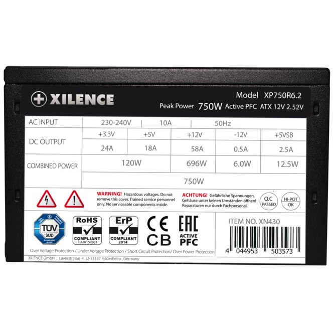 Xilence XN430, , Xilence XP750R6.2 power supply unit XN430 (BILD6)