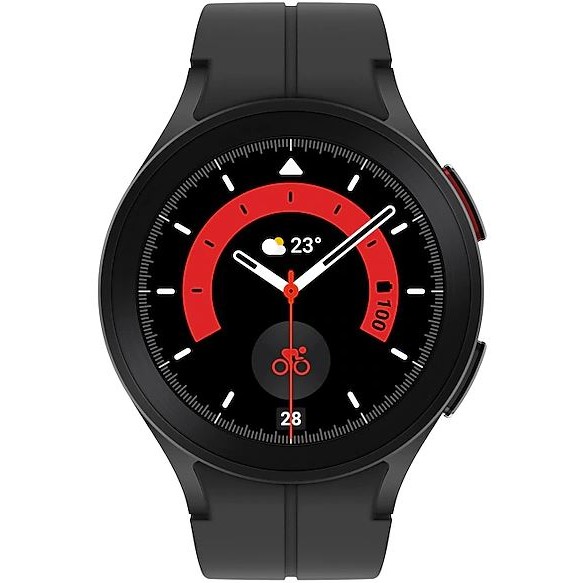 SAMSUNG Galaxy Watch5 Pro - 45 mm - Black Titanium - intelligente Uhr mit Sportband - Anzeige 3.46 c