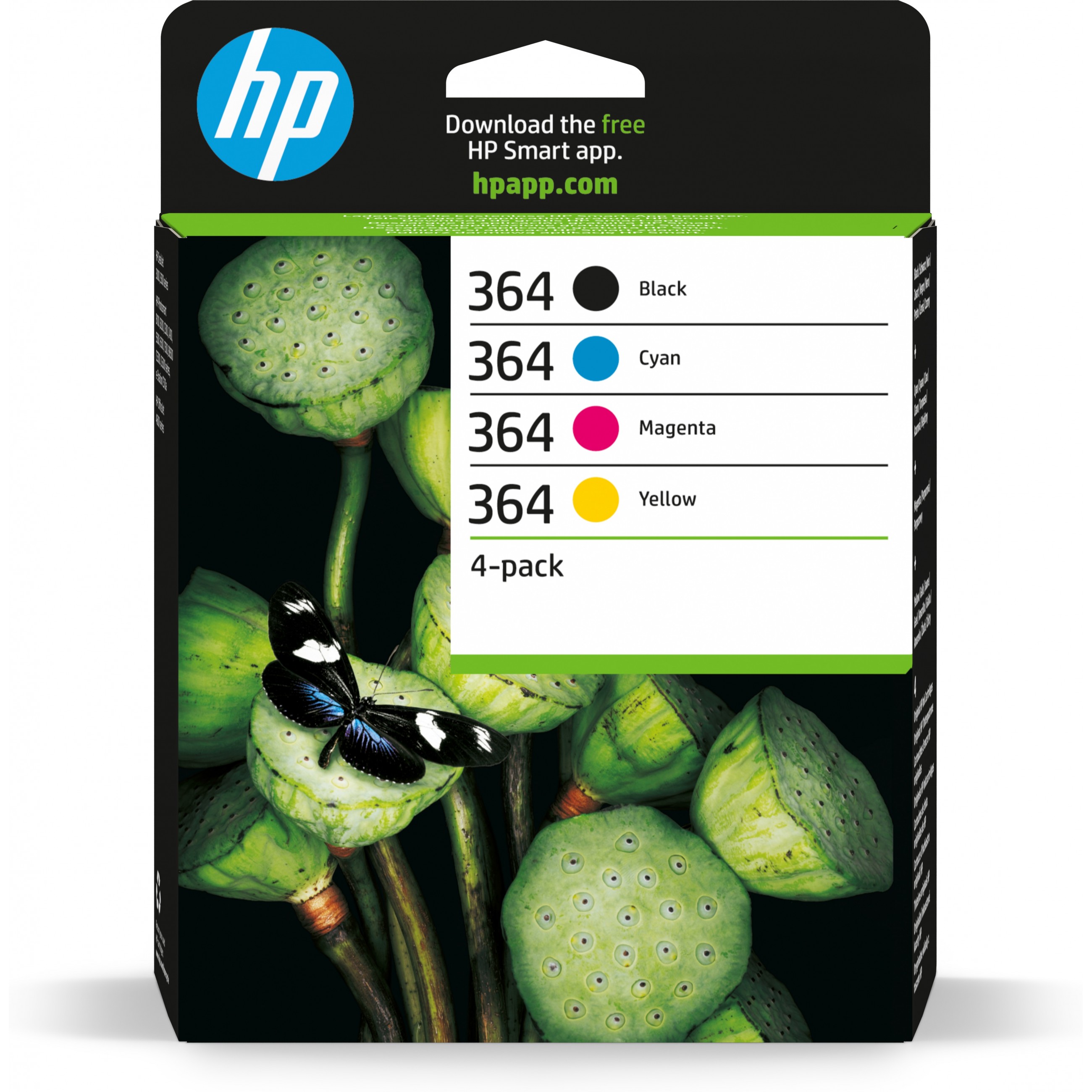 HP 364 4-pack Black/Cyan/Magenta/Yellow Original Ink Cartridges ink - N9J73AE