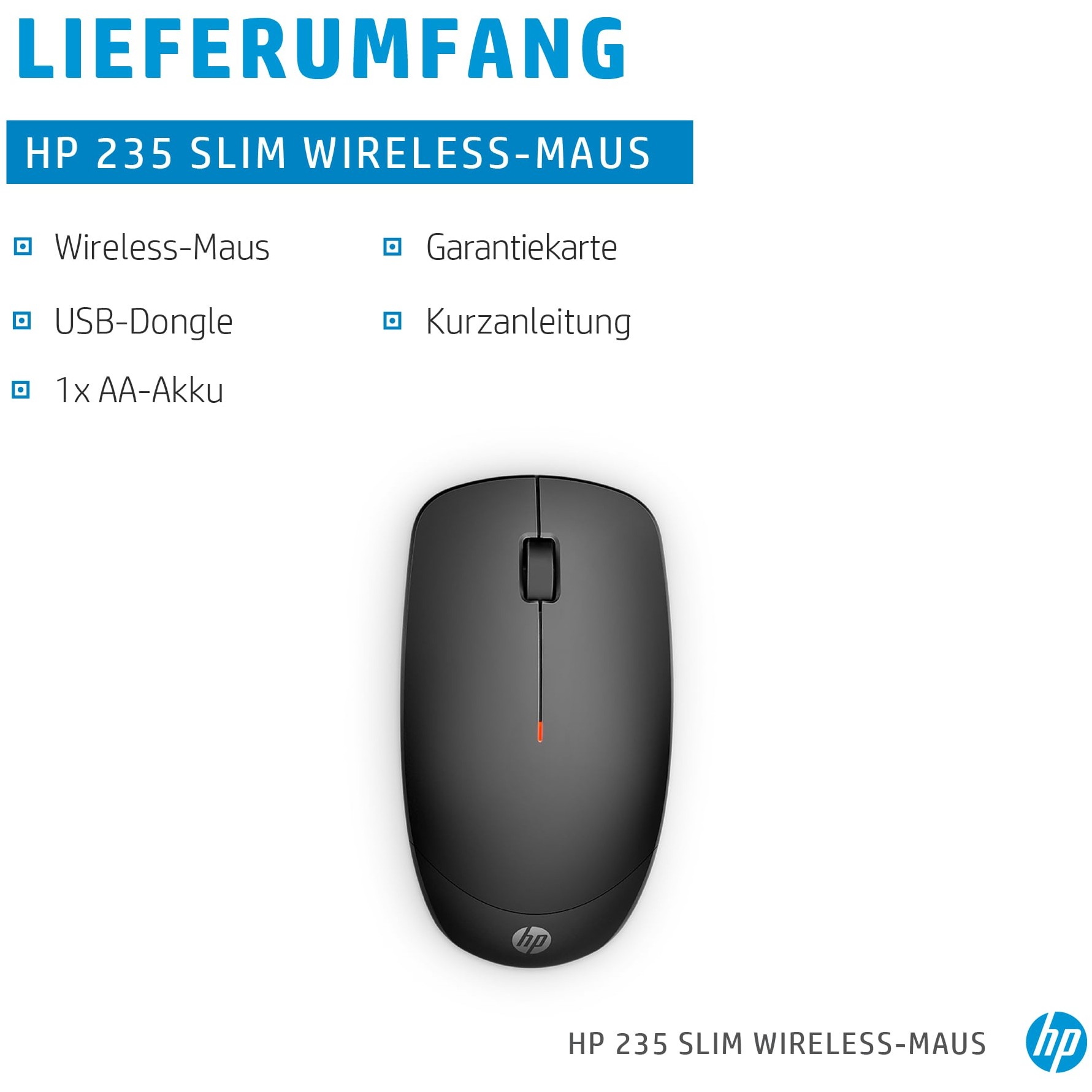 HP 4E407AA#AC3, Mäuse, HP 235 Slim Wireless mouse  (BILD3)