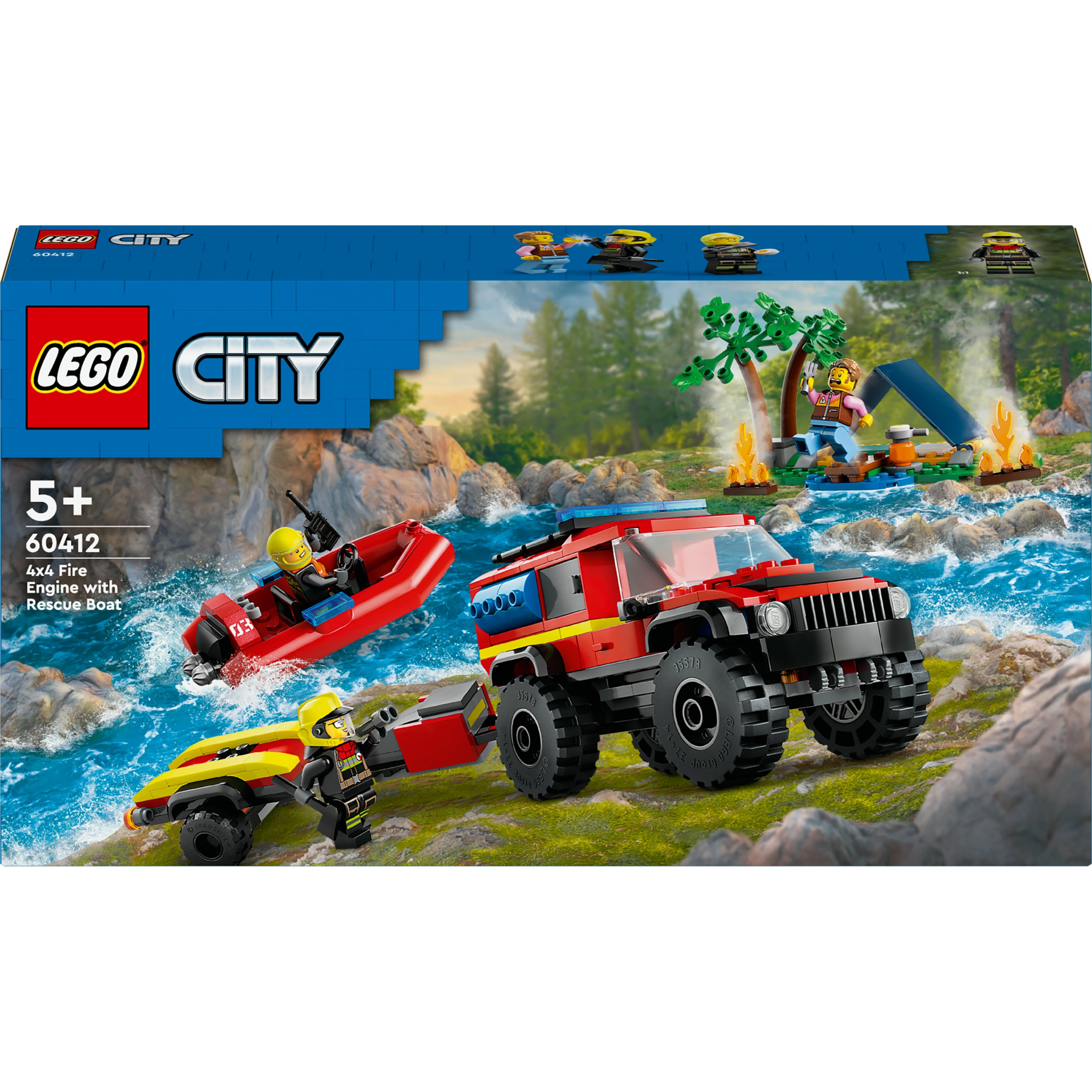 LEGO 4x4 Fire Truck with Rescue Boat