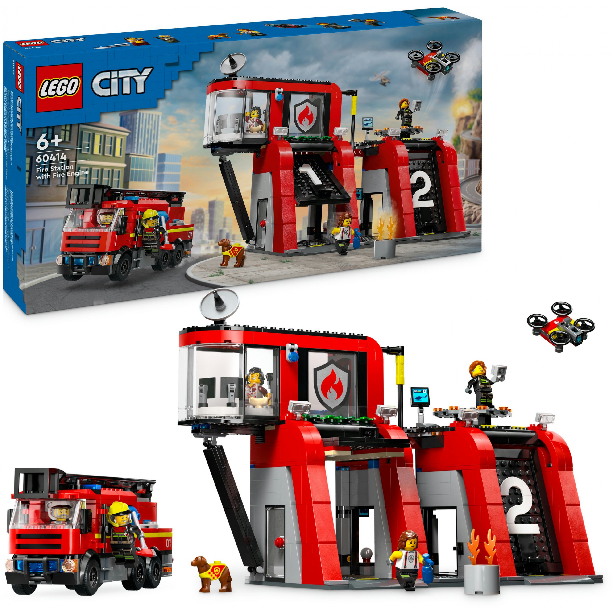 LEGO 60414, Spielzeug, LEGO Fire Station with Fire Truck 60414 (BILD3)