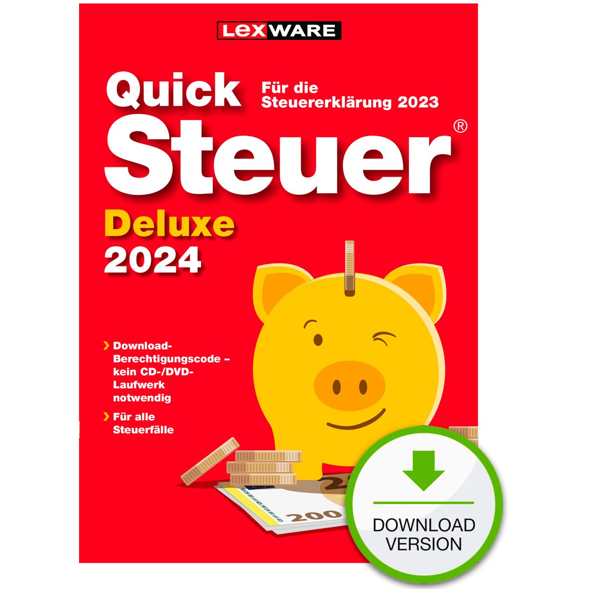 Lexware Quicksteuer Deluxe 2024 - 1 Device. bis zu 5 Steuererklärungen - ESD-DownloadESD