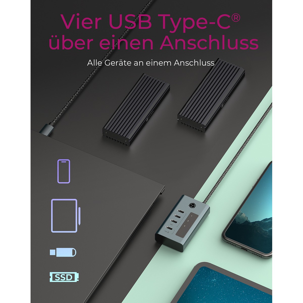 RaidSonic IB-HUB1454-C31, USB USB-Hubs /-Adapter ICY BOX  (BILD2)