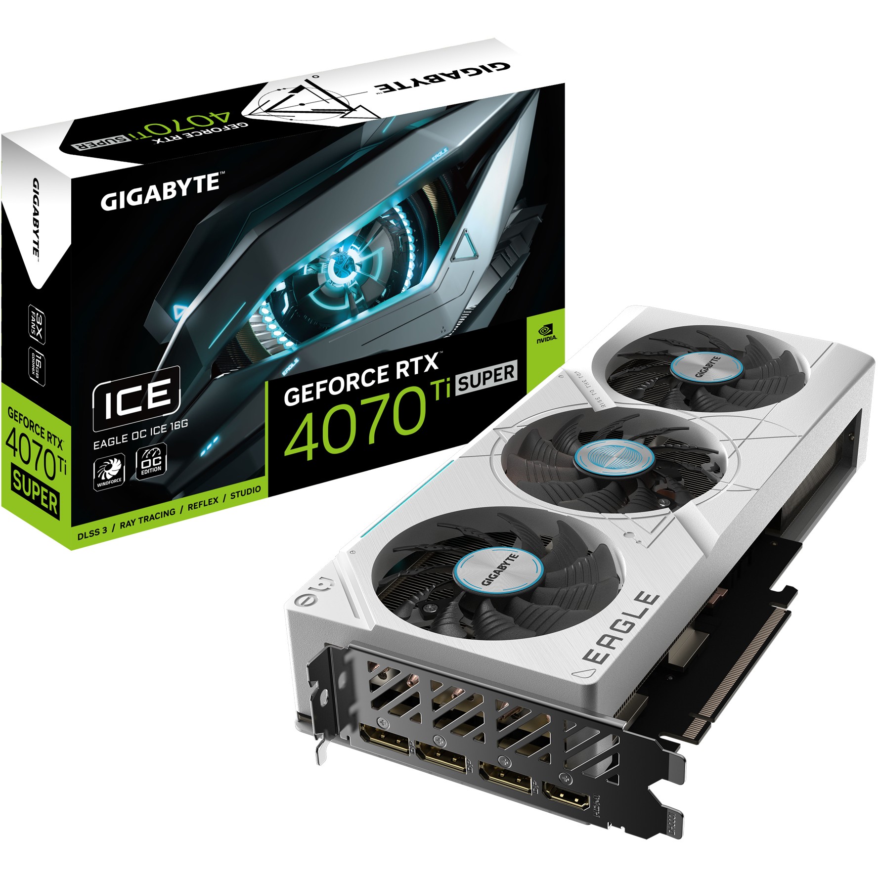 GIGABYTE GeForce RTX 4070 Ti SUPER EAGLE OC ICE 16G - GV-N407TSEAGLEOCICE-16GD