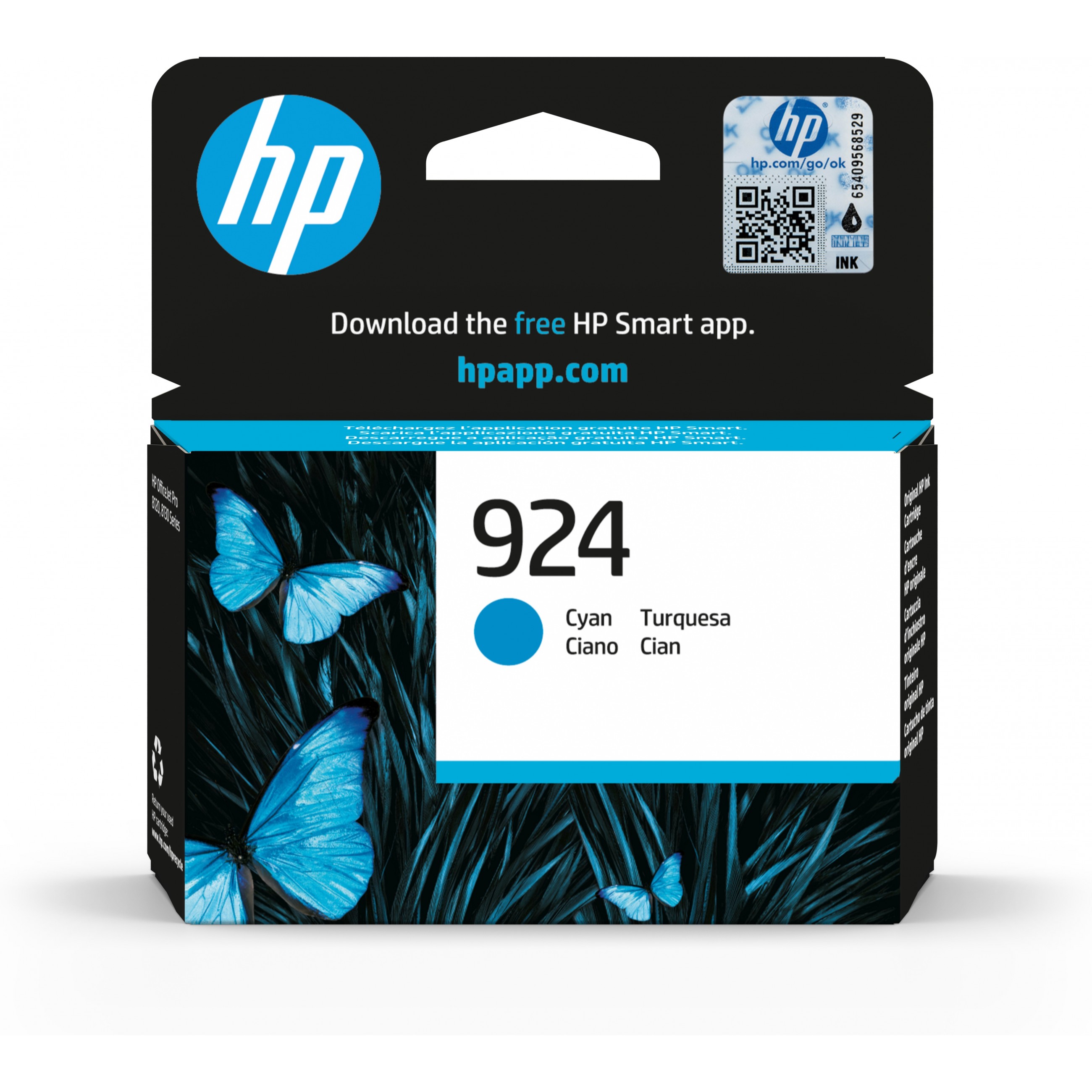 HP 4K0U3NE#CE1, Tinte, HP 924 Cyan Original ink  (BILD1)