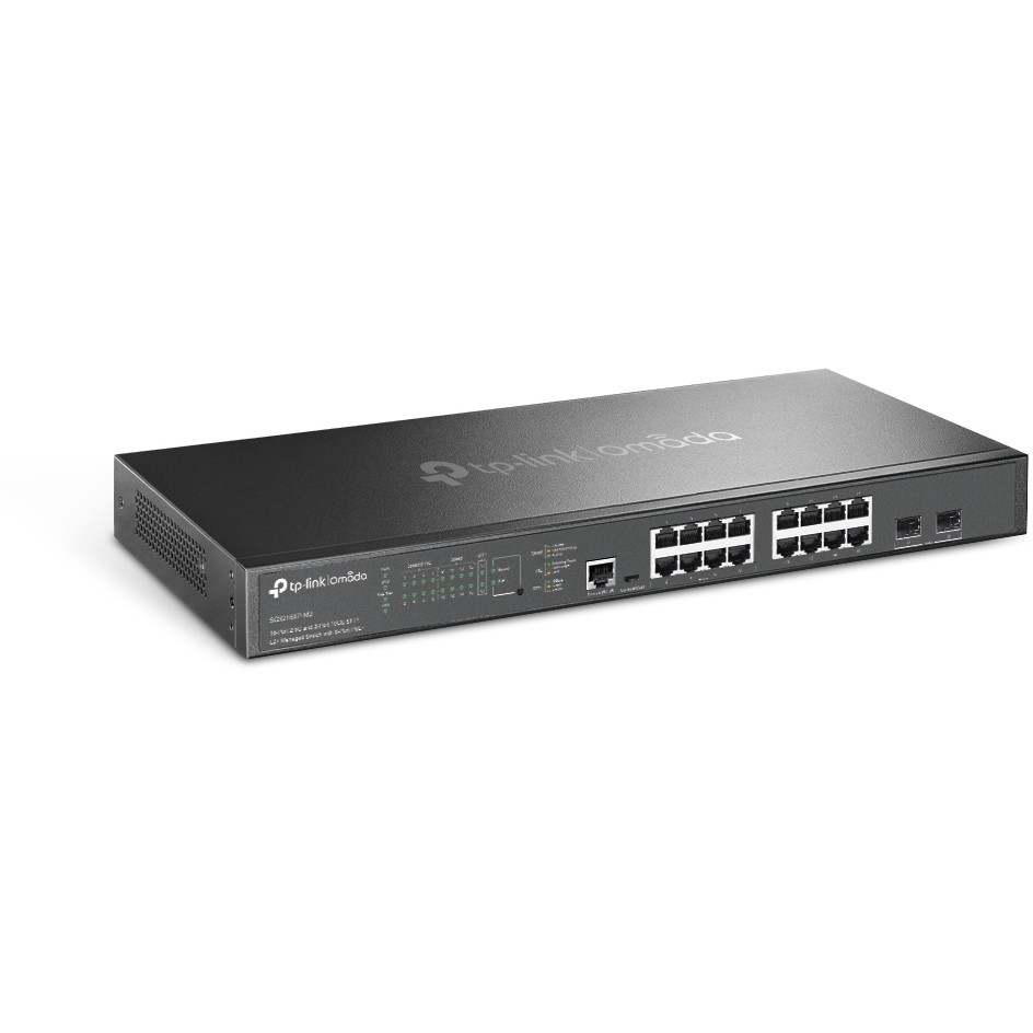 TP-LINK Omada 16-Port 2.5GBASE-T and 2-Port 10GE SFP+ L2+ Managed Switch with 8-Port PoE+      PORT: