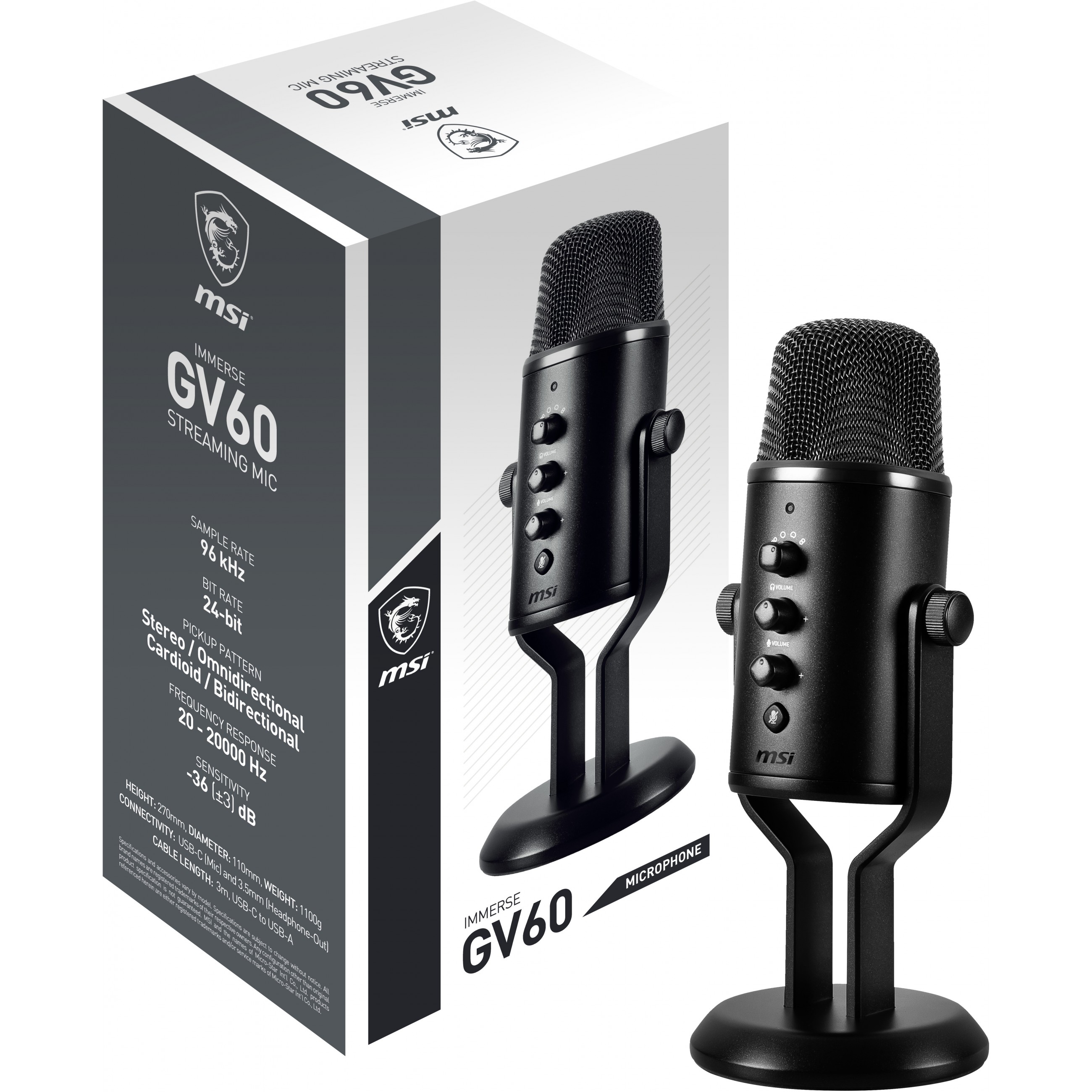 MSI IMMERSE GV60 STREAMING MIC microphone