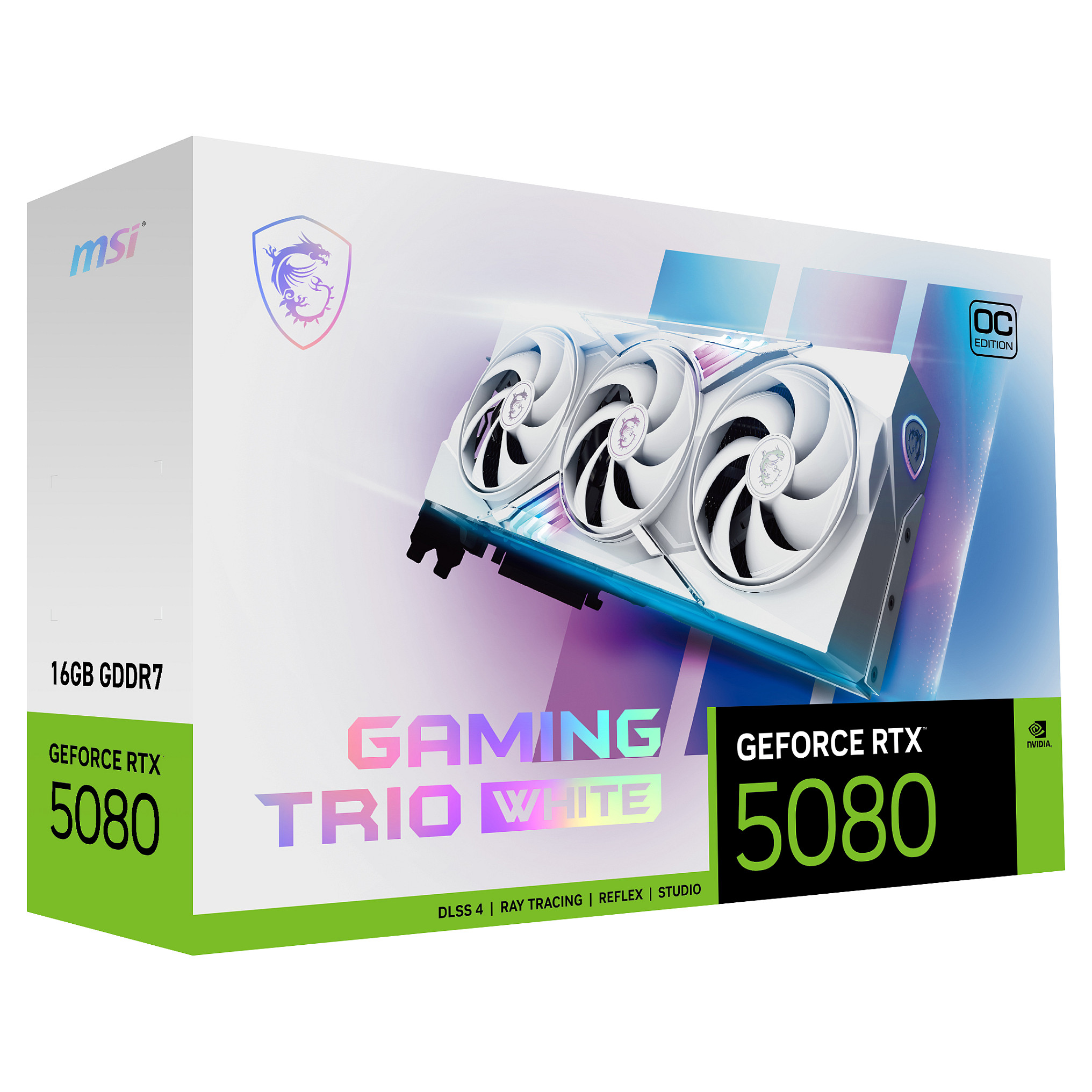 MSI GAMING GEFORCE RTX 5080 16G TRIO OC WHITE graphics card