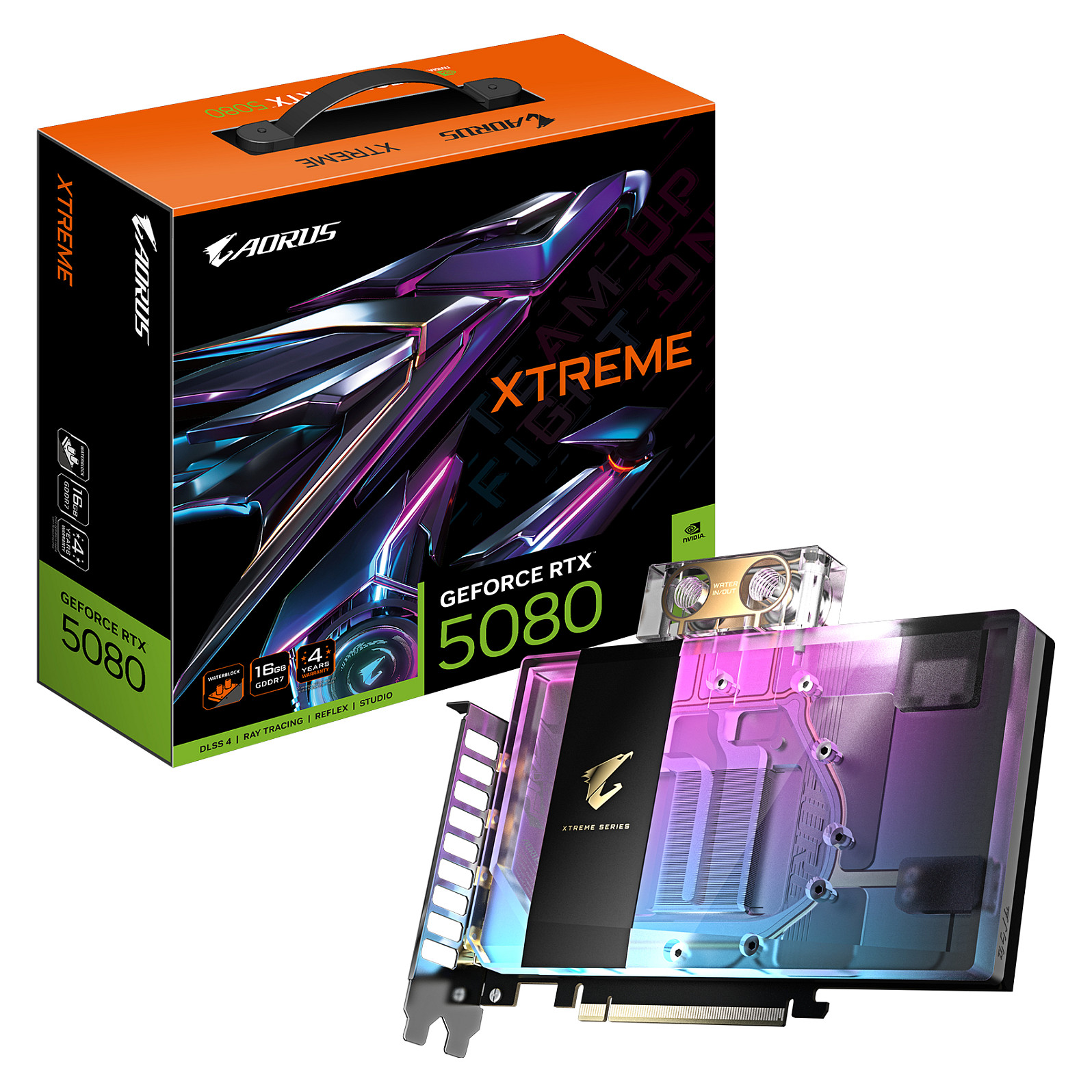 GIGABYTE AORUS GeForce RTX 5080 XTREME WATERFORCE WB 16G