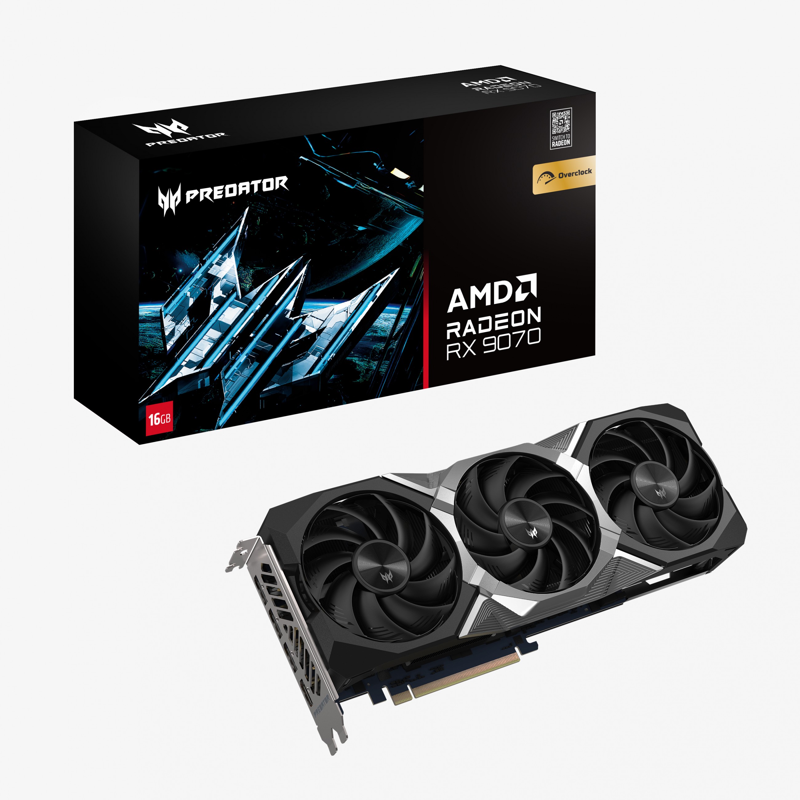 RX 9070 16GB Acer Predator BiFrost Radeon OC GDDR6 3 Fan - DP.Z4GWW.P01